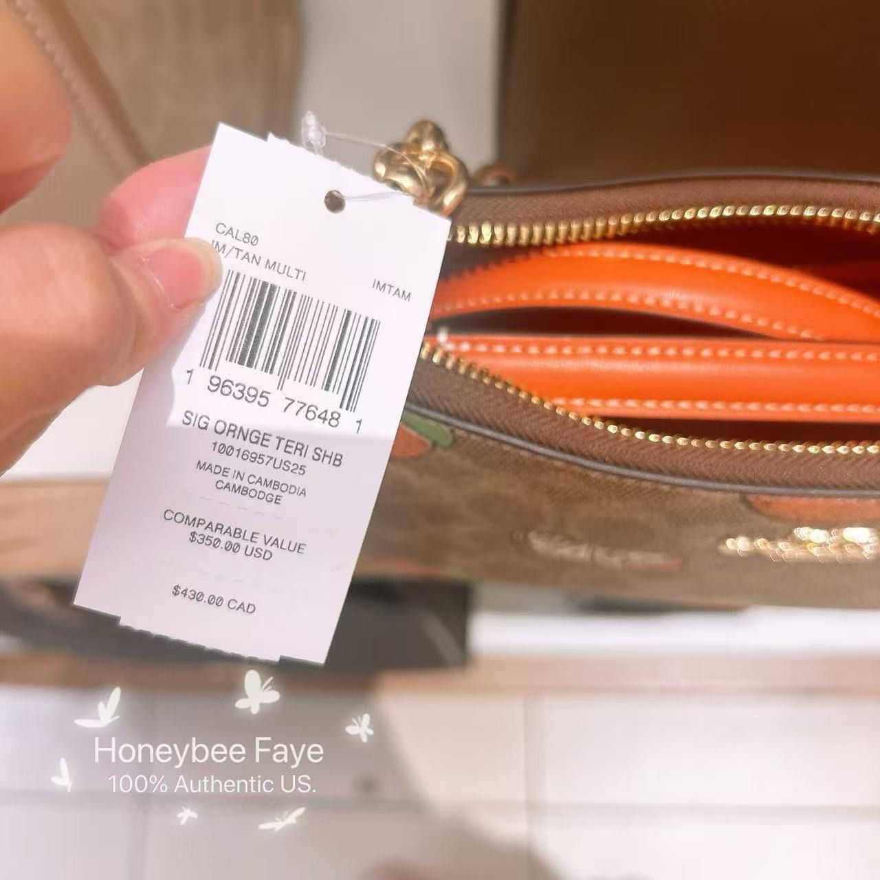 Coach Teri Shoulder Bag In Signature With Orange Print CAL80 Size ONE SIZE - 7 Thumbnail