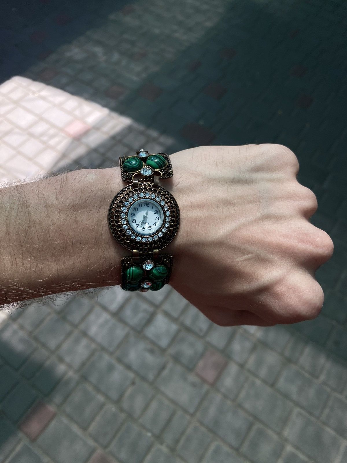 Jewelry Vintage Malachite Bracelet Watch Unique Size ONE SIZE - 1 Thumbnail