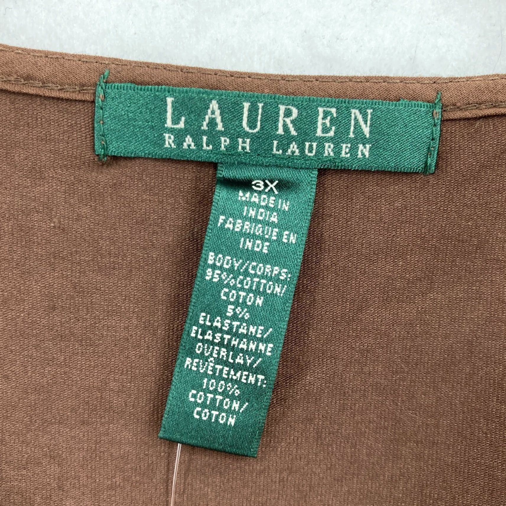 Ralph Lauren Lauren Ralph Lauren Brown Eyelet Sleeveless Tank Top 3X Cotton Stretch Boho NWT Size XXL / US 16-18 / IT 52-54 - 3 Thumbnail