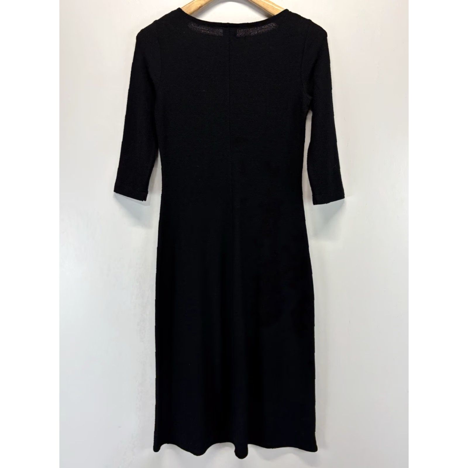 Eileen Fisher Eileen Fisher Midi Dress Women’s PP Petite A-Line 100% Wool Black Minimalist Size XXS / US 00 / IT 34 - 3 Thumbnail