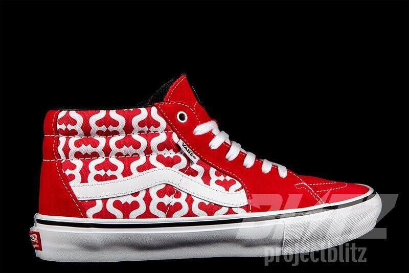 Vans SS21 Vans Supreme Skate Grosso Mid Monogram S Logo Red 8 Size US 8 / EU 41 - 3 Thumbnail