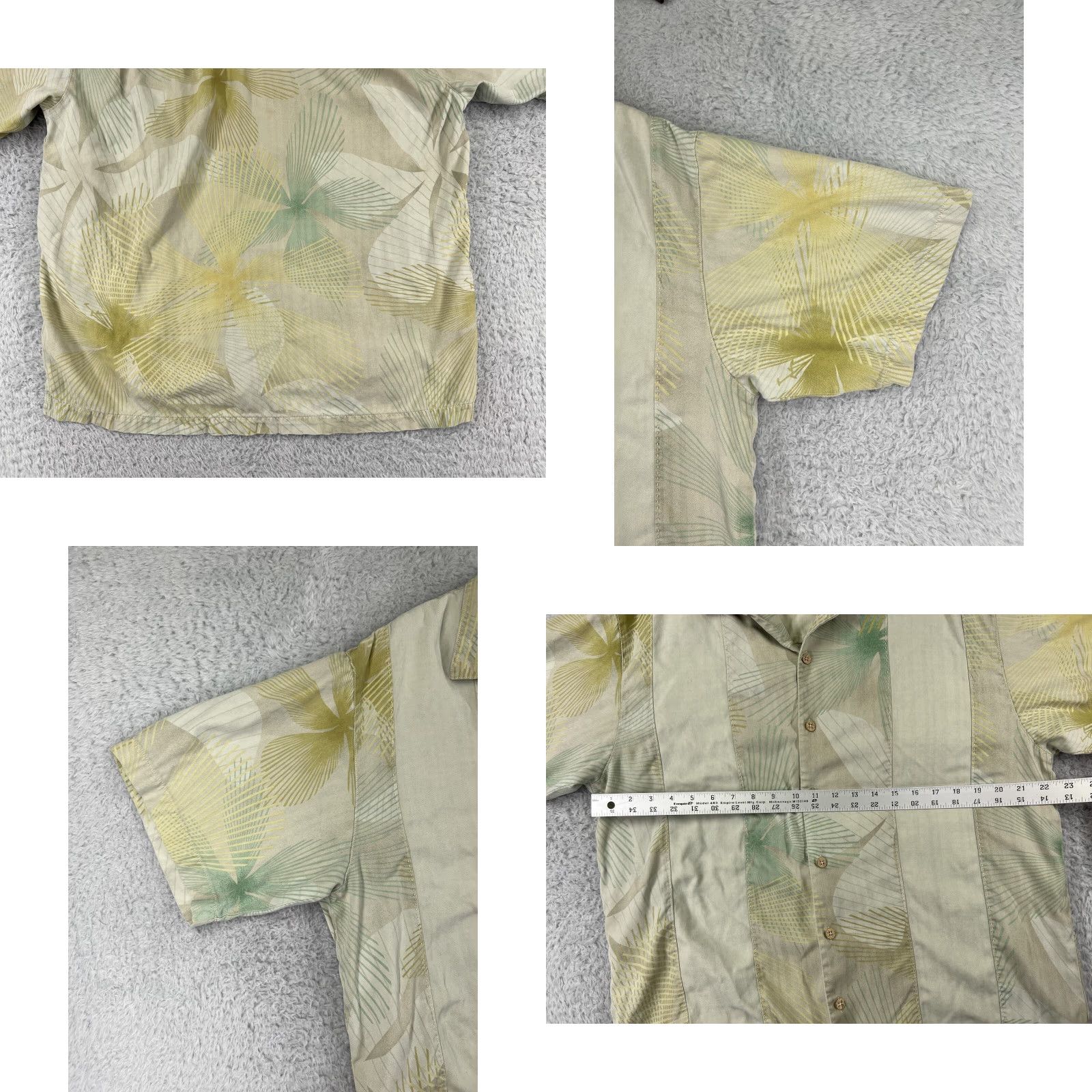 Tommy Bahama Tommy Bahama Shirt Mens Large Beige Floral Hawaiian Silk Button-Up Shirt Size US L / EU 52-54 / 3 - 8 Thumbnail