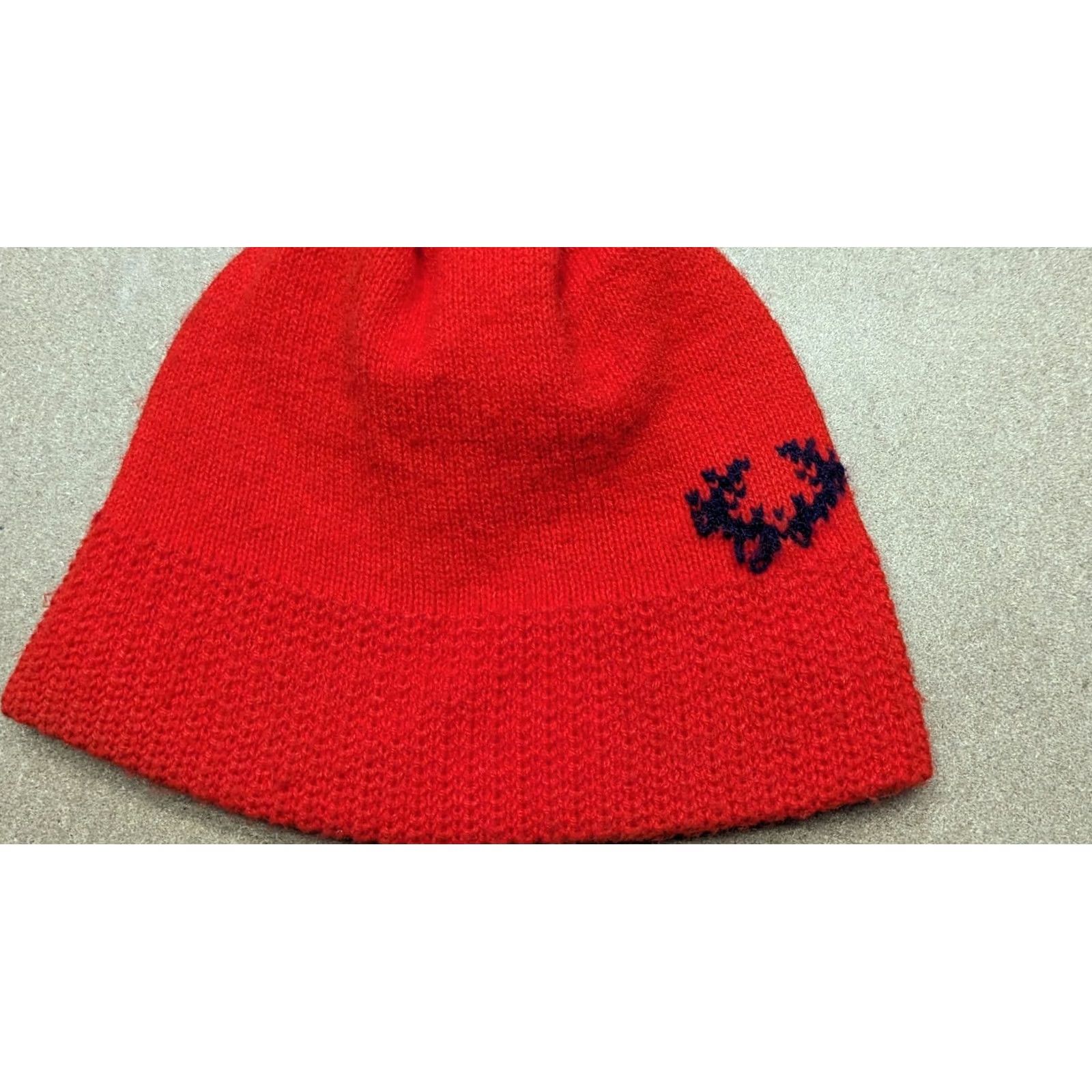 Fred Perry VINTAGE Fred Perry Beanie Hat One Size Red Wool Knit Pom Pom England Mens Women Unisex Adults Size ONE SIZE - 6 Thumbnail