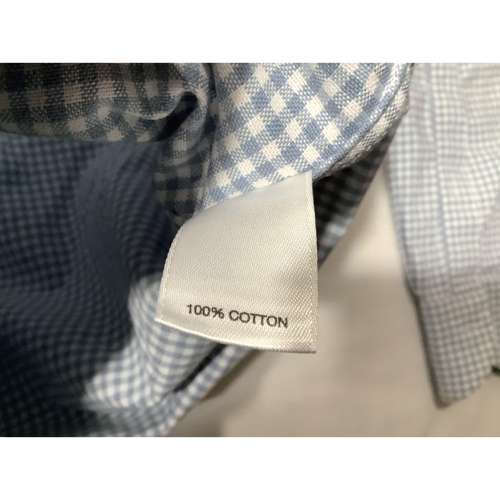 Cremieux Cremieux Shirt Mens Medium Blue Gingham Slim Fit Supima Cotton Button Front Size US M / EU 48-50 / 2 - 7 Thumbnail