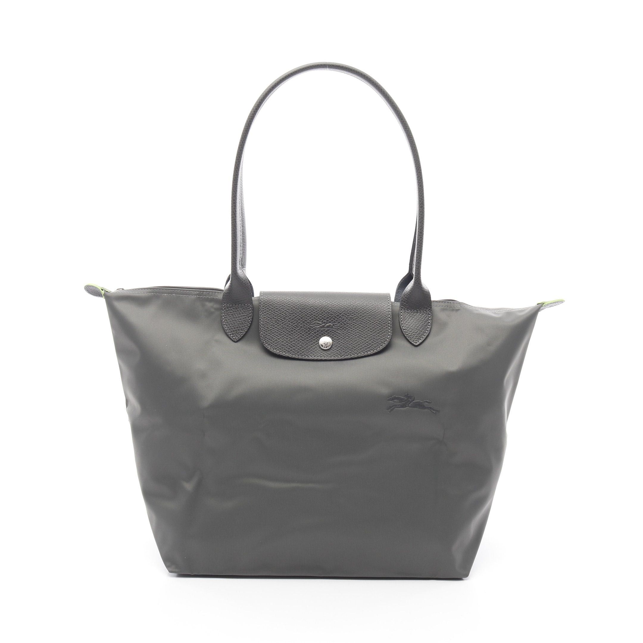 Longchamp Longchamp Le Preage Green L Shoulder Bag Nylon Leather Dark Gray Size ONE SIZE - 1 Thumbnail