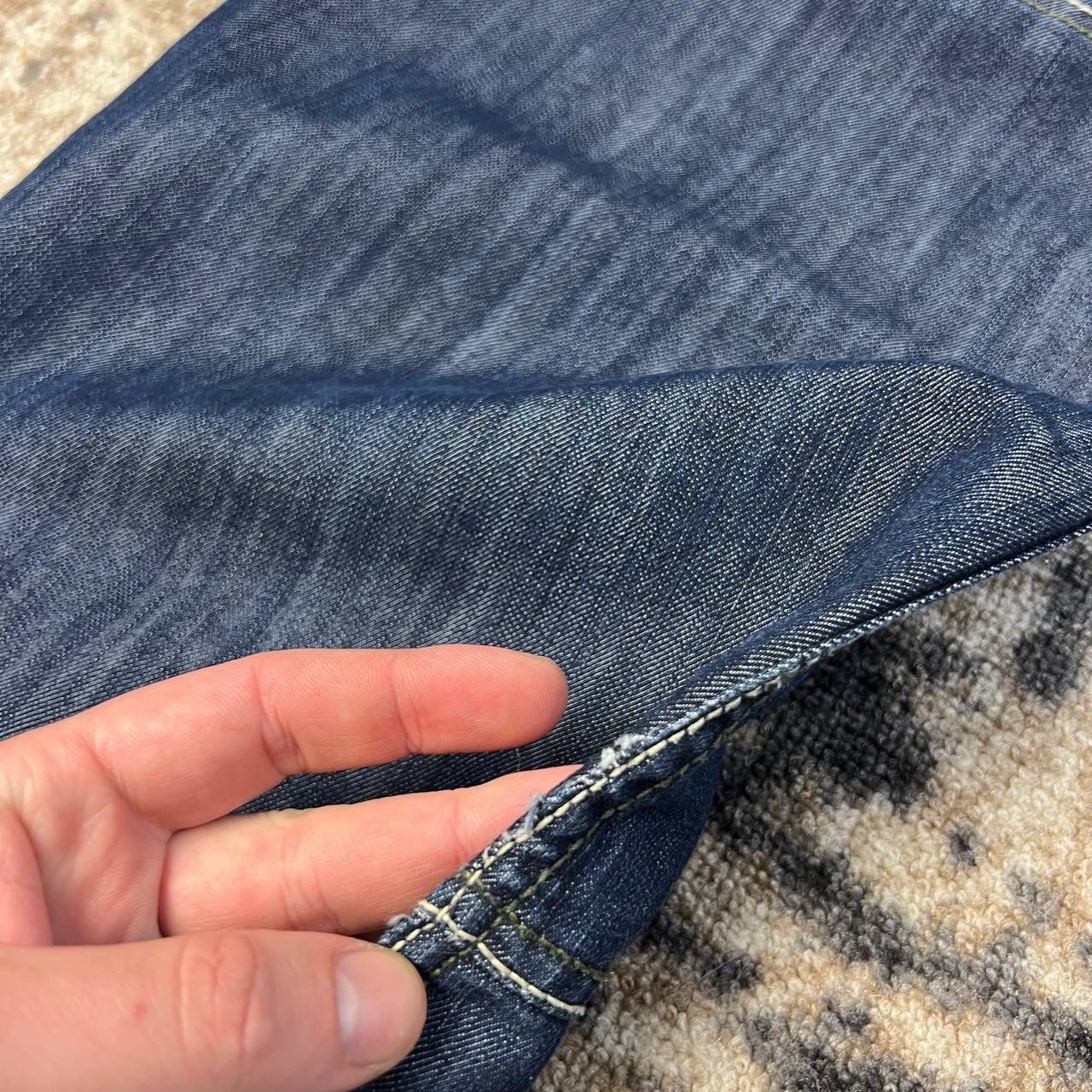 Vintage Japanese Y2K Cargo Denim Baggy Jeans Avant Garde Style Size US 34 / EU 50 - 7 Thumbnail