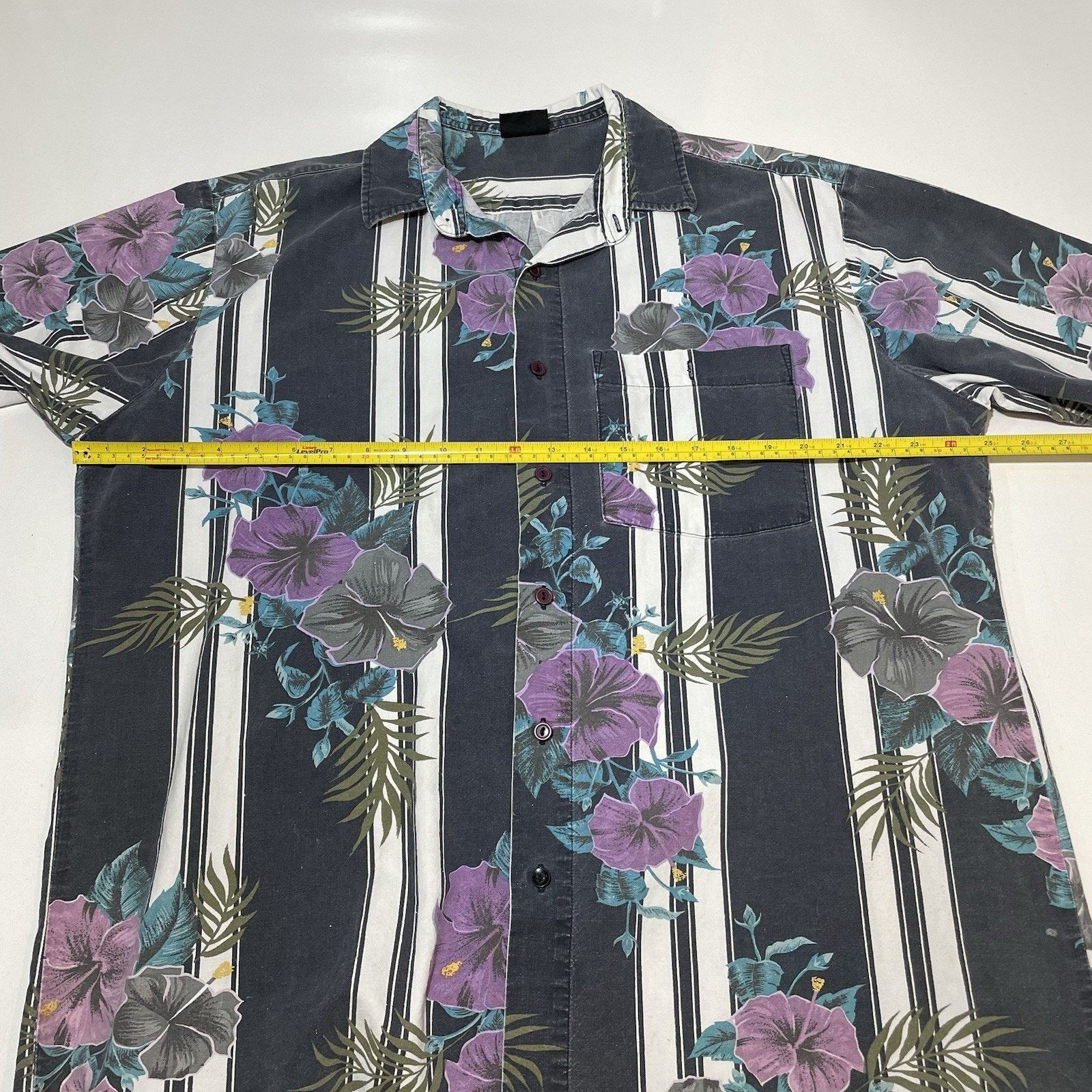Maui and Sons VTG Maui Trading Co Hawaiian Men’s XL Shirt Hibiscus Stripe Size US XL / EU 56 / 4 - 5 Thumbnail