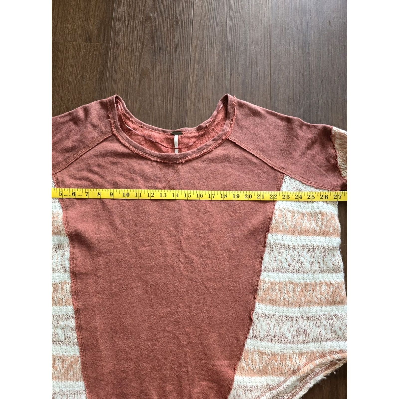 Free People Free People Oversized Knit Sweater Women's Medium Burnt Orange Two Tone Bohemian Knit Pullover Long Sleeve Casual Size M / US 6-8 / IT 42-44 - 7 Thumbnail