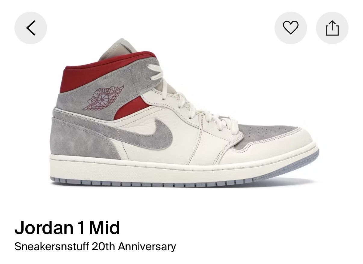 Jordan Brand Jordan 1 Mid x Sneakersnstuff Size US 10 / EU 43 - 1 Thumbnail