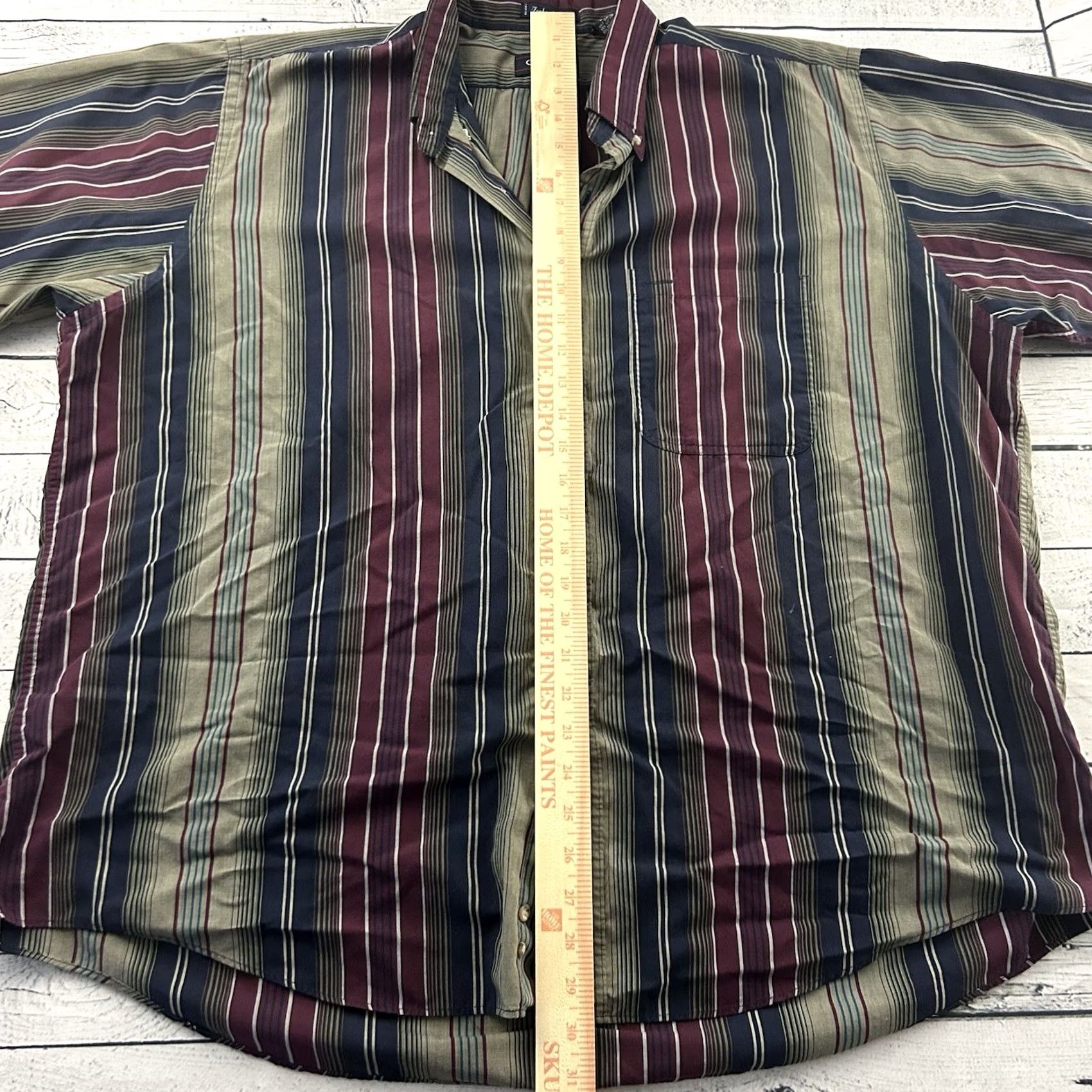 Gant GANT Foxhunt Striped Short Sleeve Button Front Shirt Men 2X Maroon Green Size US XXL / EU 58 / 5 - 4 Thumbnail