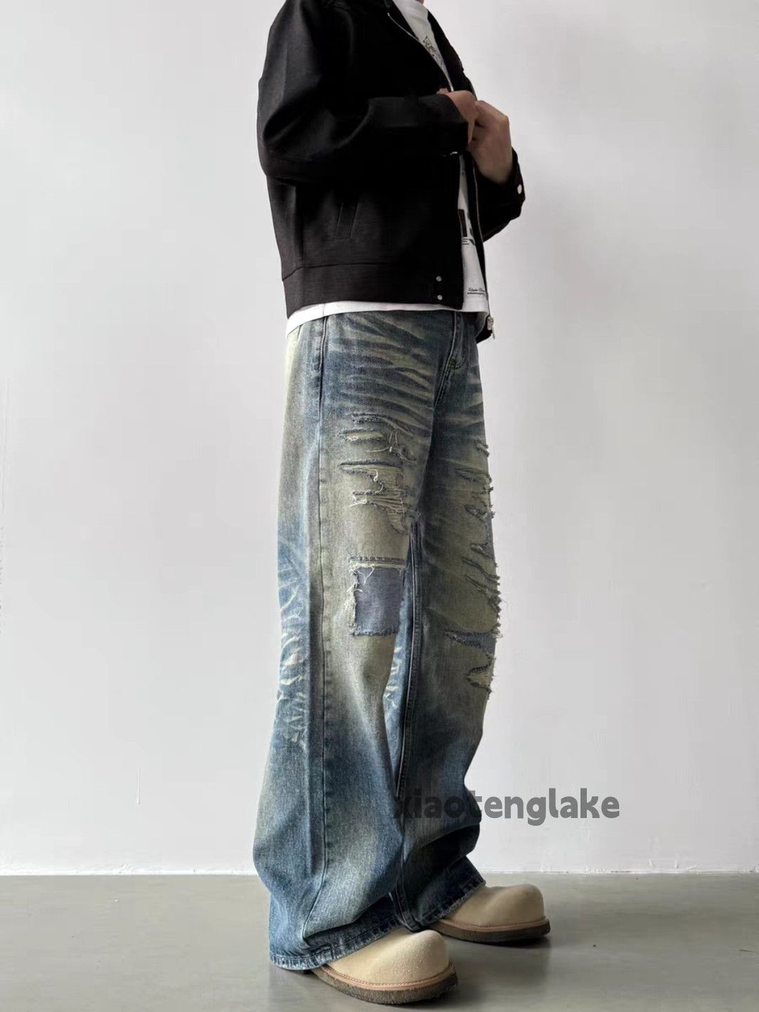Jean ltx vintage punk grunge loose baggy ripped jeans Size US 32 / EU 48 - 1 Thumbnail