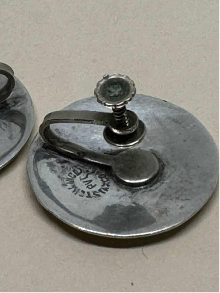 Other Vintage Mexican Sterling Silver & Abalone Aztec Earrings Size ONE SIZE - 6 Thumbnail