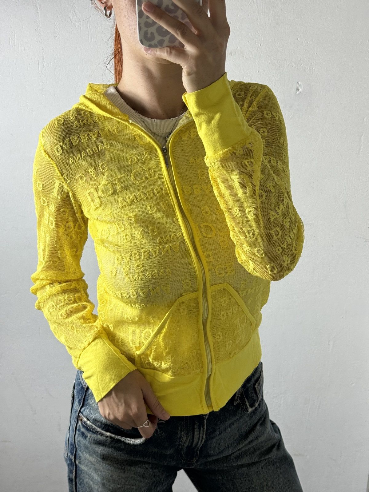 Other VINTAGE DOLCE&GABBANA STYLE MESH ZIP UP HOODIE Size S / US 4 / IT 40 - 1 Thumbnail