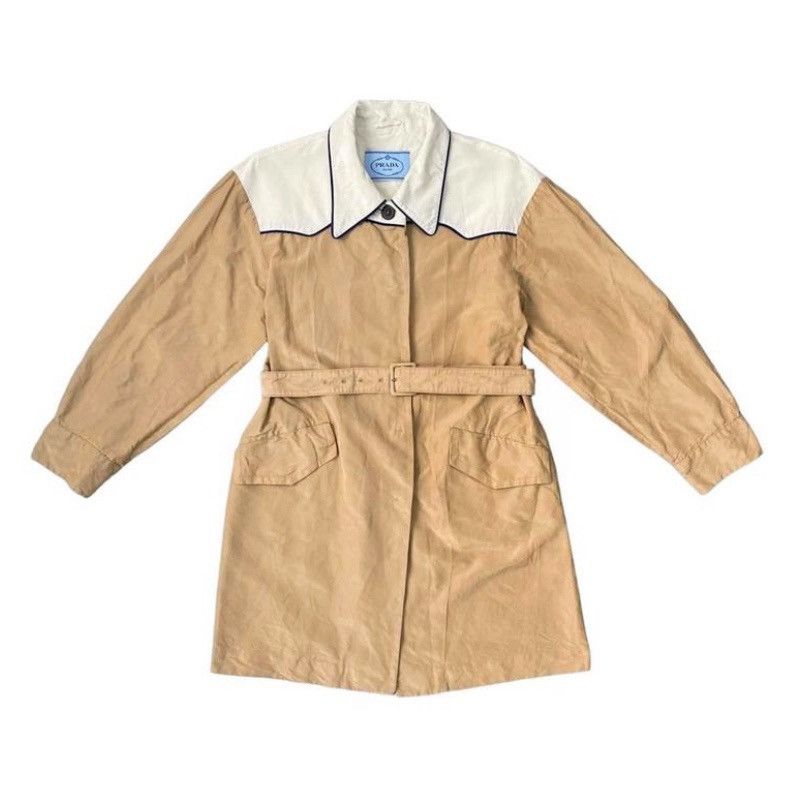 ジャケット・アウター Prada Archive Nylon Long Coat Prada Prada Archive Vintage Nylon Belted Fur Trench Coat