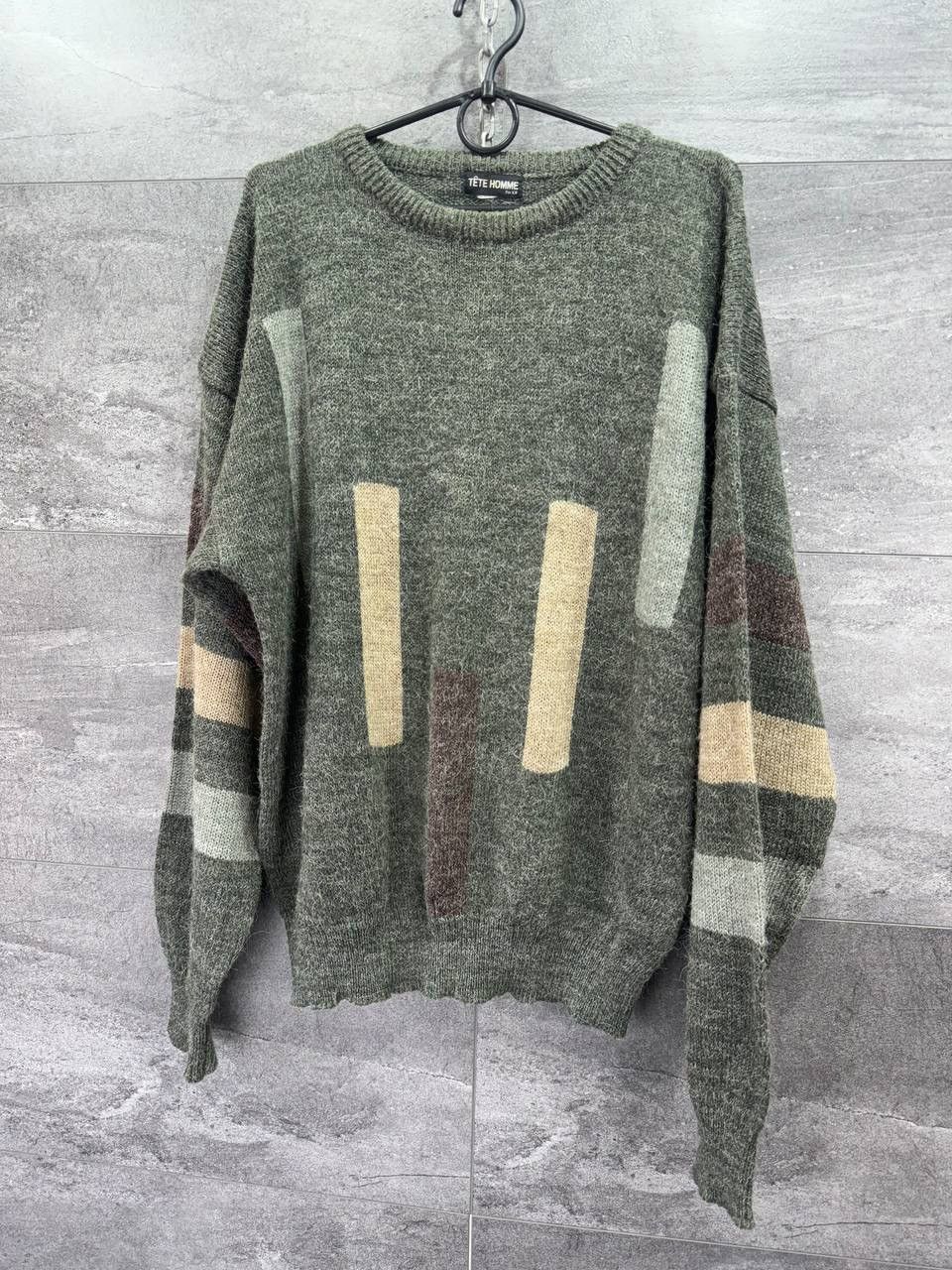 Vintage Vintage TETE HOMME Knit Sweater Mens Rare Size US L / EU 52-54 / 3 - 1 Thumbnail