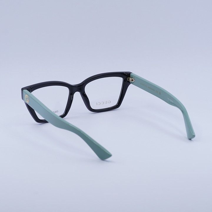 Gucci Gucci GG1715O 004 Eyeglasses Shiny Black/Teal 53mm Cat Eye Size ONE SIZE - 10 Thumbnail