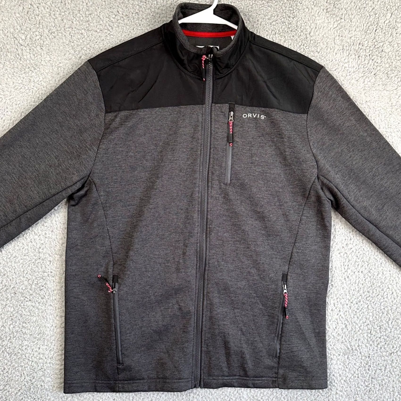 Orvis Orvis Jacket Full Zip Mens Medium Gray Black Gray Colorblock Pockets Long Sleeve Size US M / EU 48-50 / 2 - 3 Thumbnail