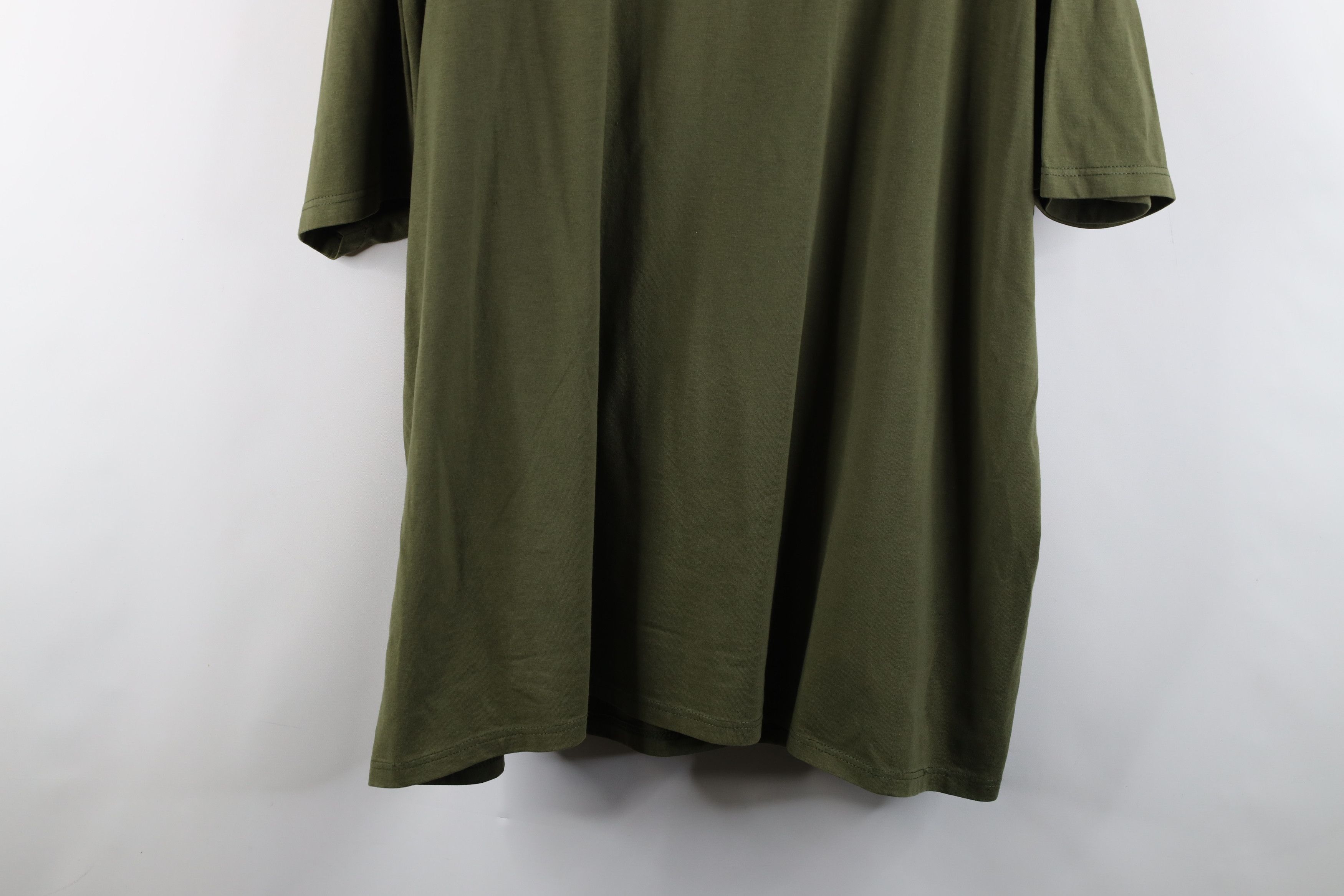 Vintage Vintage 90s Streetwear Short Sleeve T-Shirt Olive Green USA Size XXL / US 16-18 / IT 52-54 - 13 Thumbnail