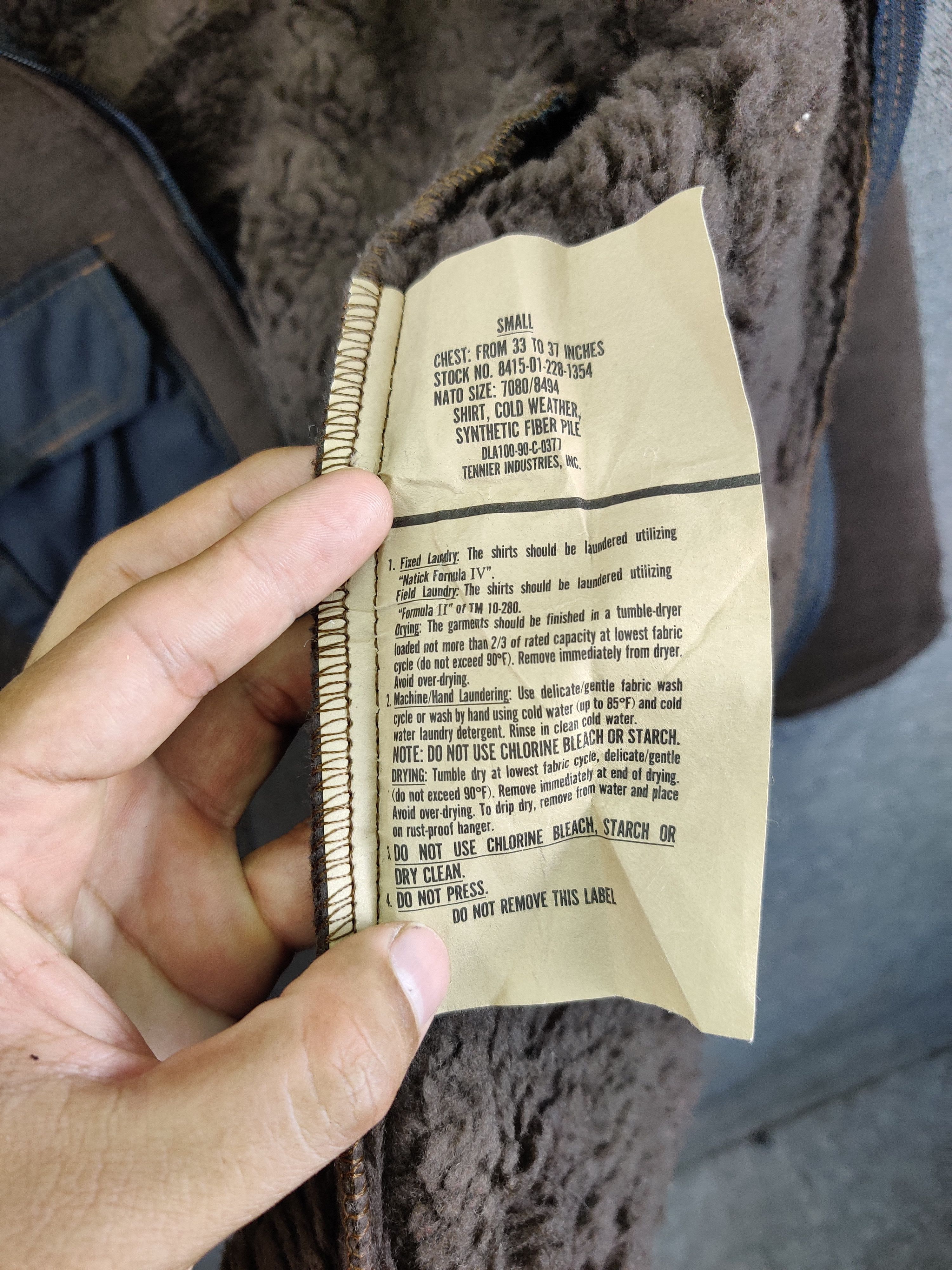 Vintage Vintage Tennier Industries Military Fiber Pile Jacket Size US S / EU 44-46 / 1 - 11 Thumbnail