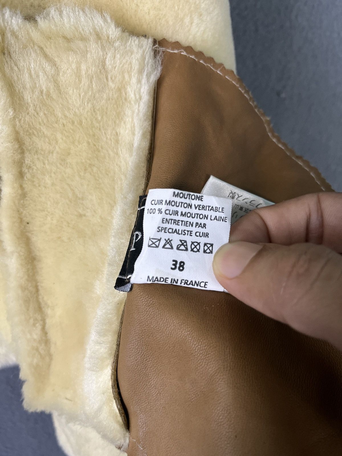 Genuine Leather × Vintage Peau D’ Ane Made in France Real Sheep Leather Suede Jacket Size S / US 4 / IT 40 - 10 Thumbnail