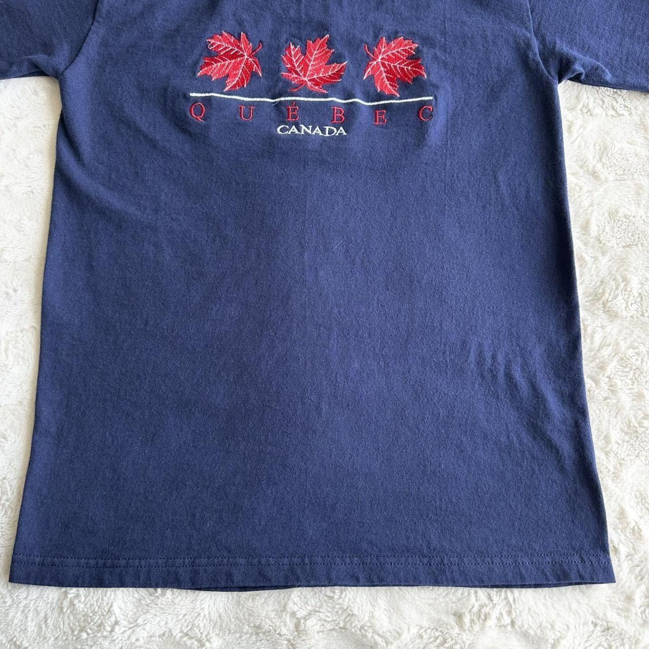 Fruit Of The Loom Vintage Quebec Canada Shirt Tee Womens Small Navy Maple Leaf Size S / US 4 / IT 40 - 5 Thumbnail