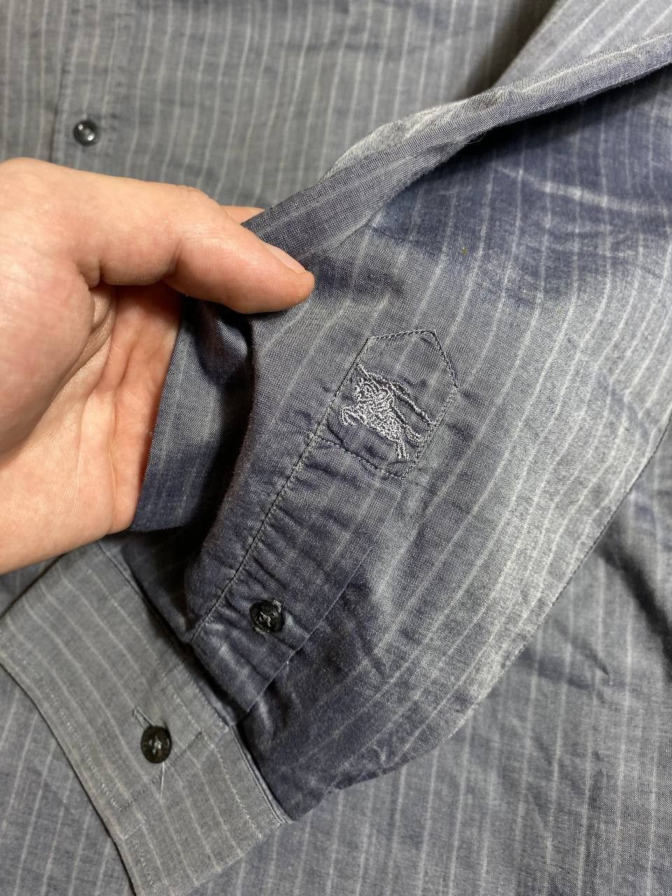 Burberry Vintage Y2K striped shirt Burberry gray Luxury streetwear Size US M / EU 48-50 / 2 - 14 Thumbnail