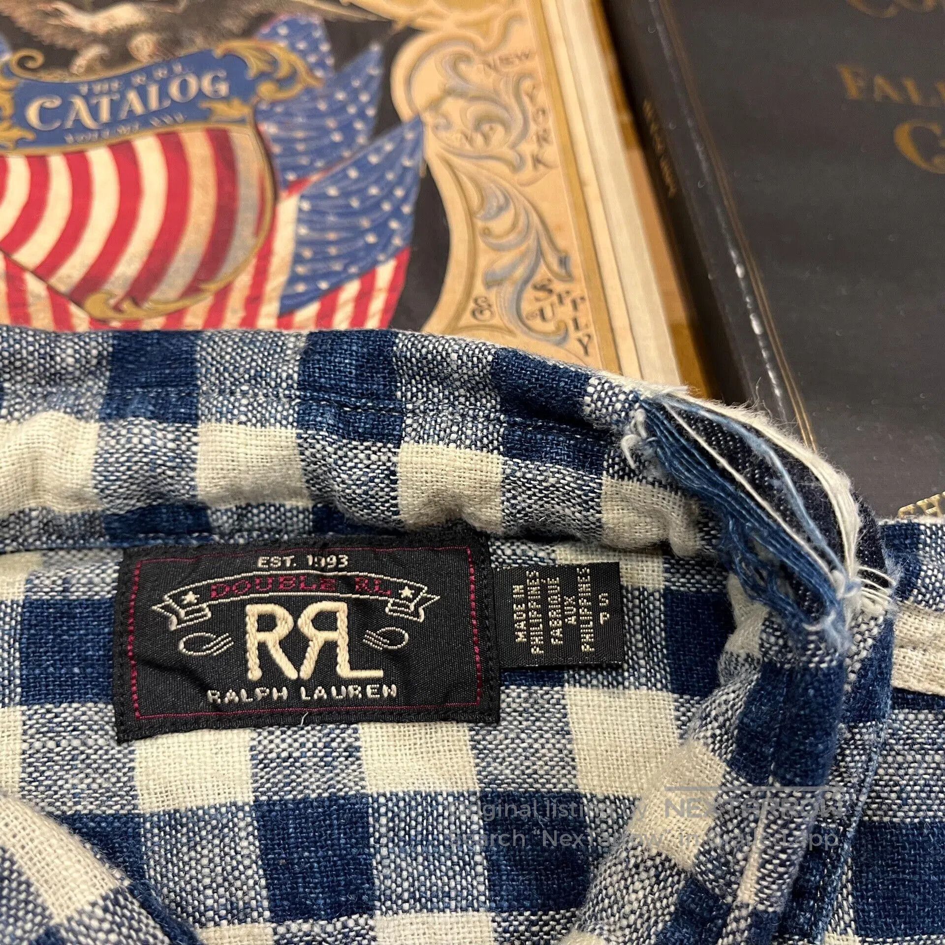 RRL Ralph Lauren RRL Linen Distressed Patch Plaid Shirt. Size US M / EU 48-50 / 2 - 7 Thumbnail