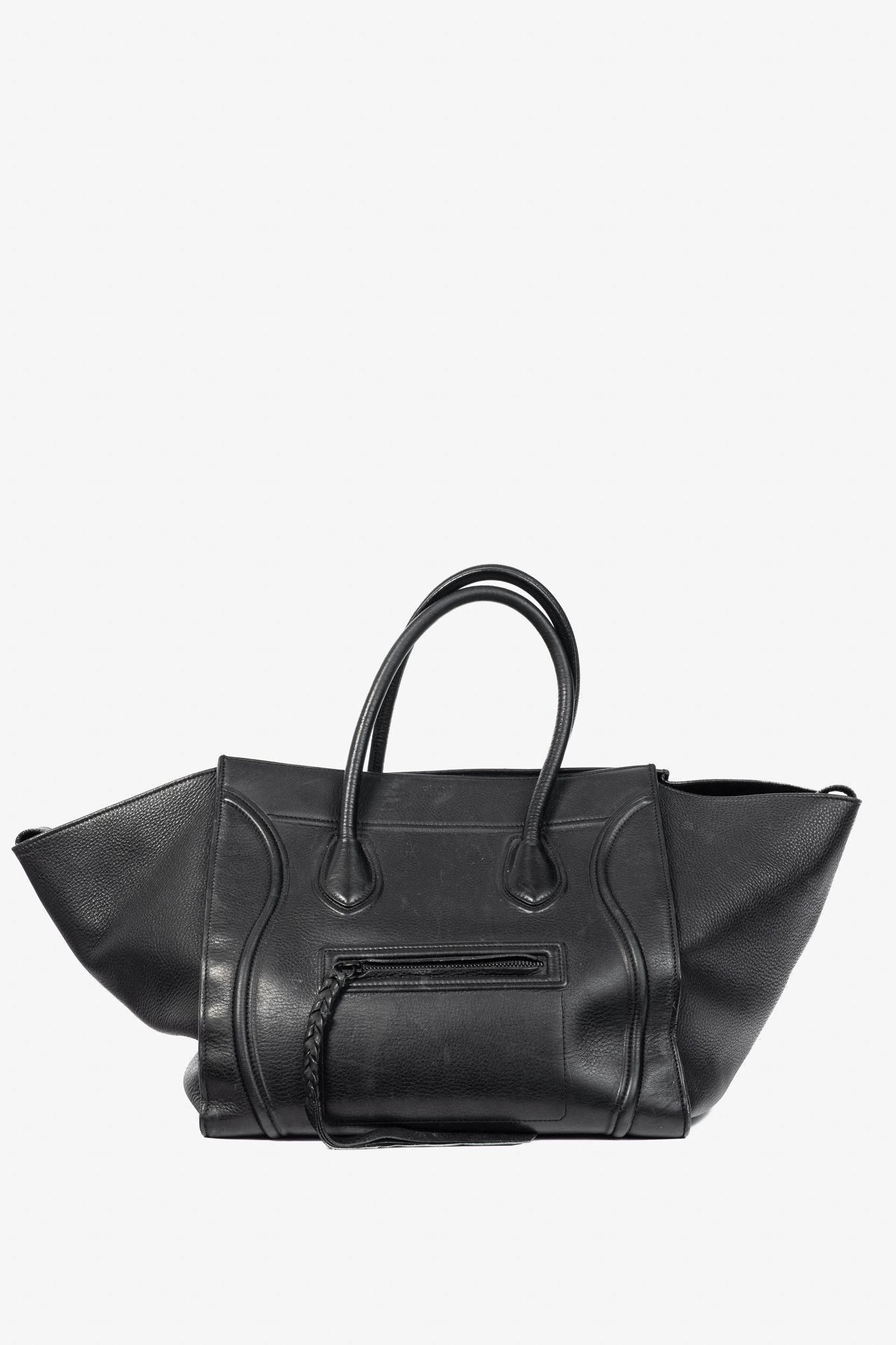 Celine Celine Medium Phantom Luggage Black Leather Tote Size ONE SIZE - 1 Thumbnail