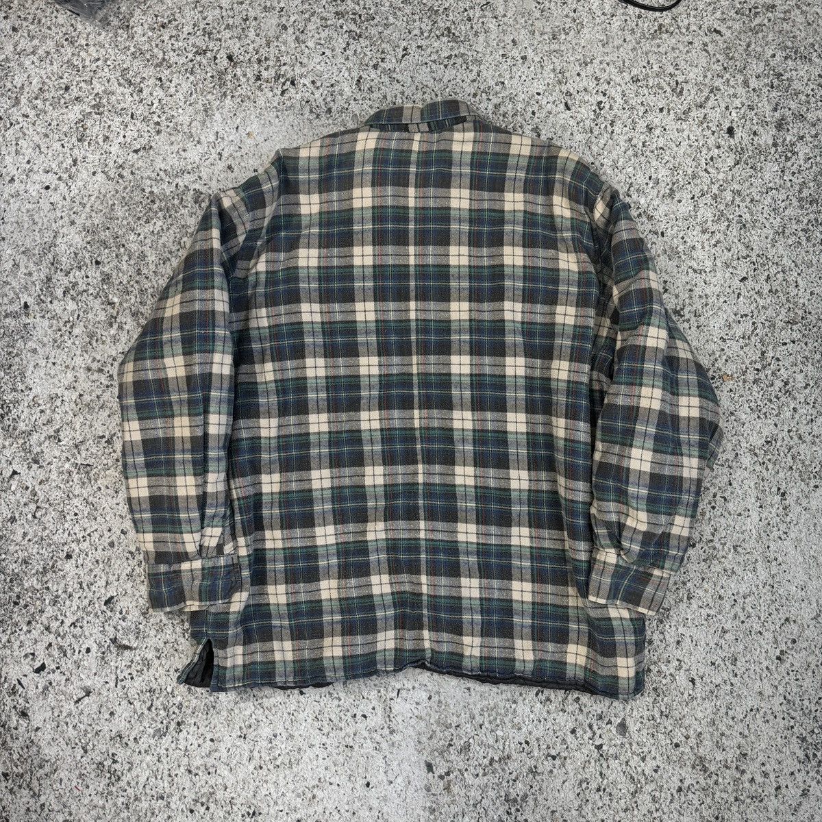 Vintage Thrashed Faded Plaid Flannel Jacket ERD Grunge Chrome Size US XL / EU 56 / 4 - 2 Thumbnail