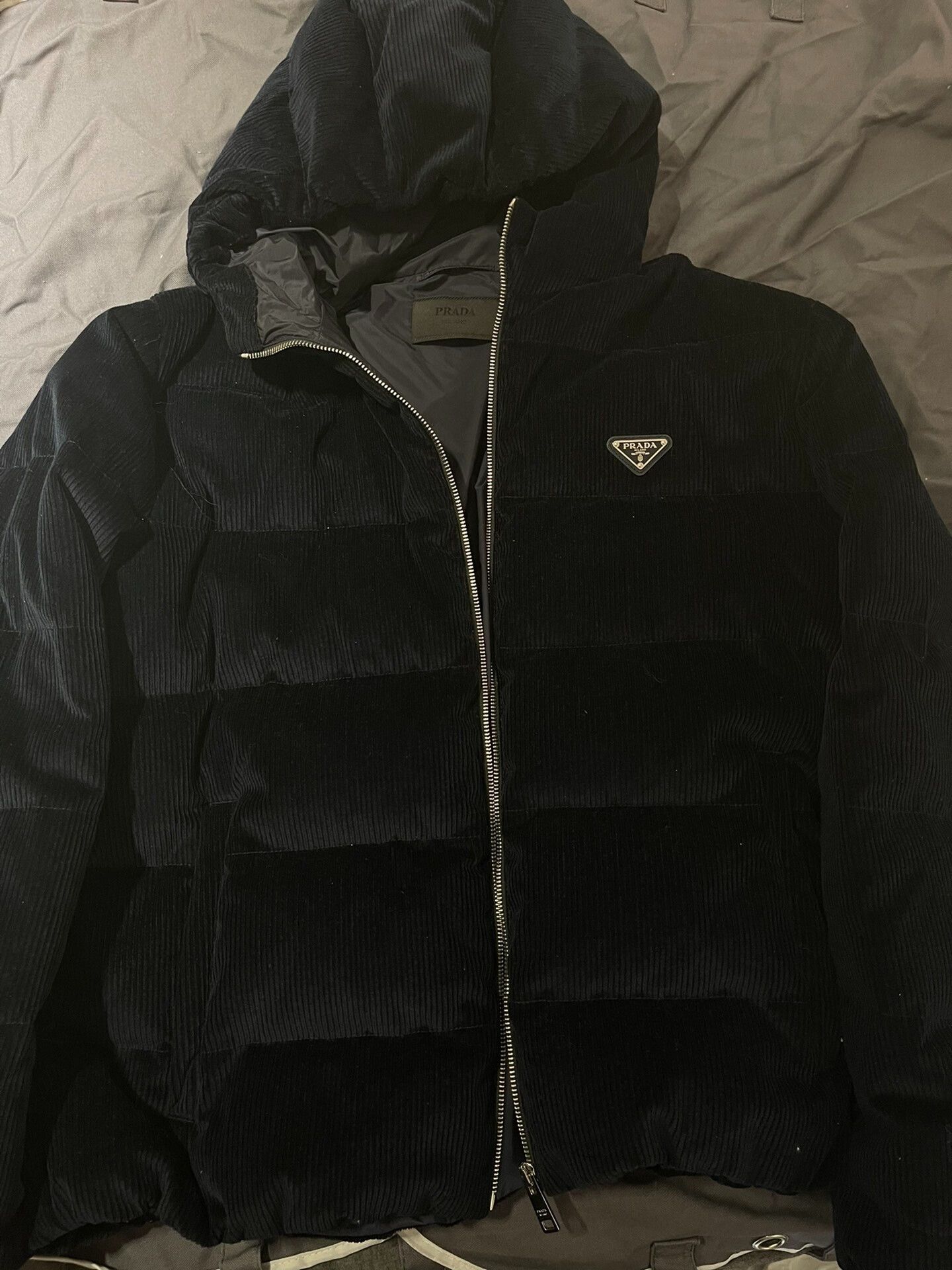 Prada prada corduroy down jacket in navy blue Size US XXL / EU 58 / 5 - 1 Thumbnail