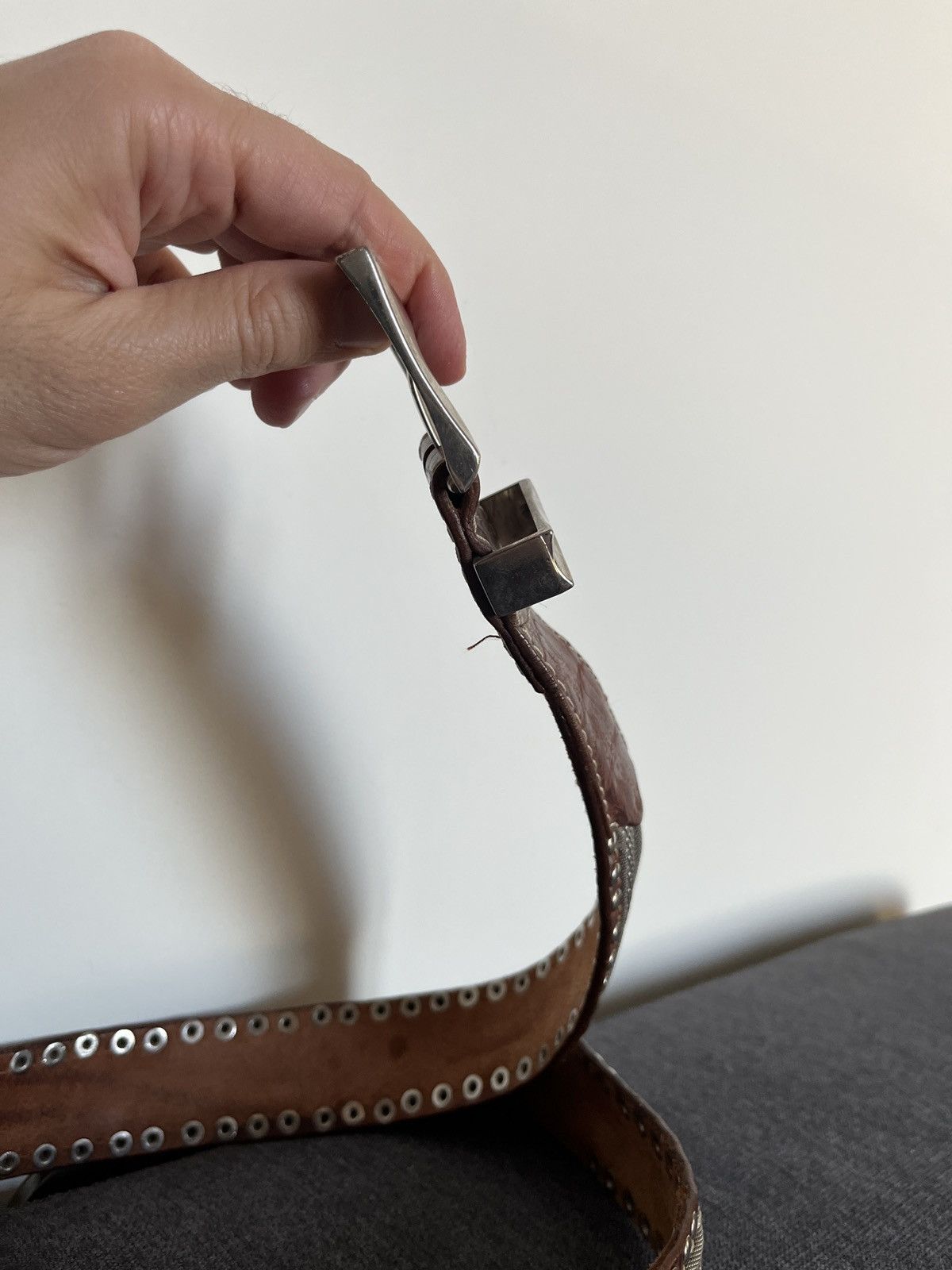 Cowboy Equipment Cheval Design Studio Super Heavy Leather Metallic Belt Size ONE SIZE - 7 Thumbnail