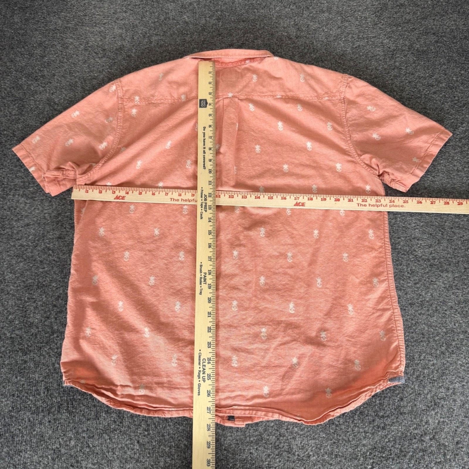 Vans Vans Mens Large Pineapple Skull Button Up Shirt Salmon Pink Size US L / EU 52-54 / 3 - 3 Thumbnail