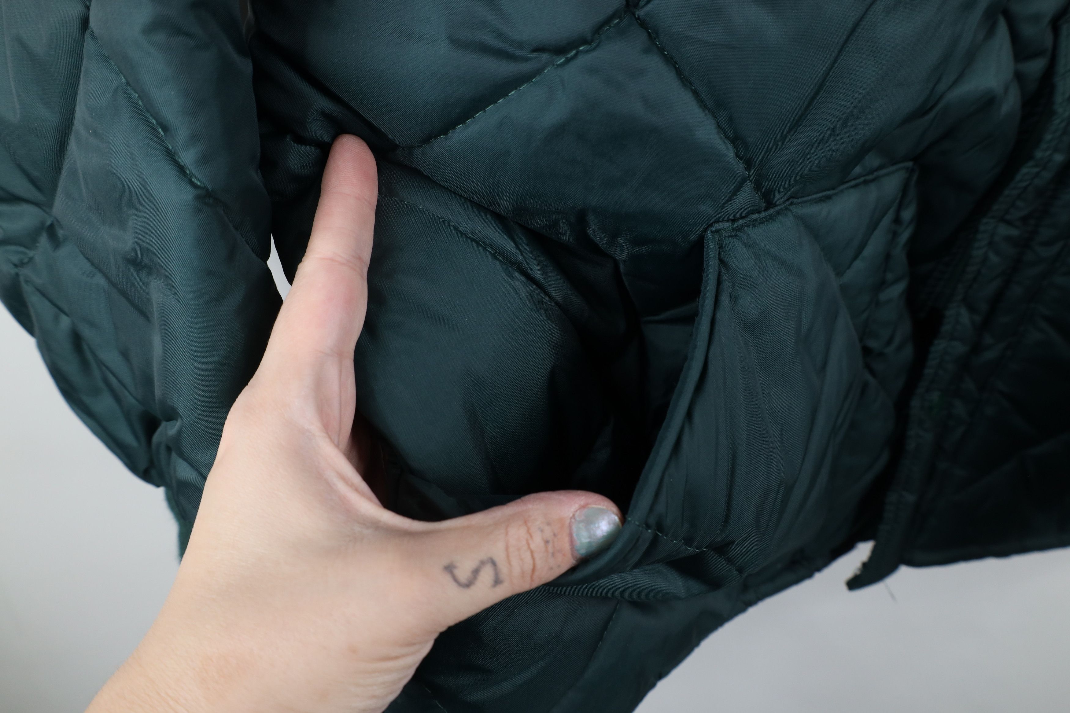 Vintage Vintage 90s Streetwear Blank Quilted Full Zip Jacket Green Size US L / EU 52-54 / 3 - 4 Thumbnail