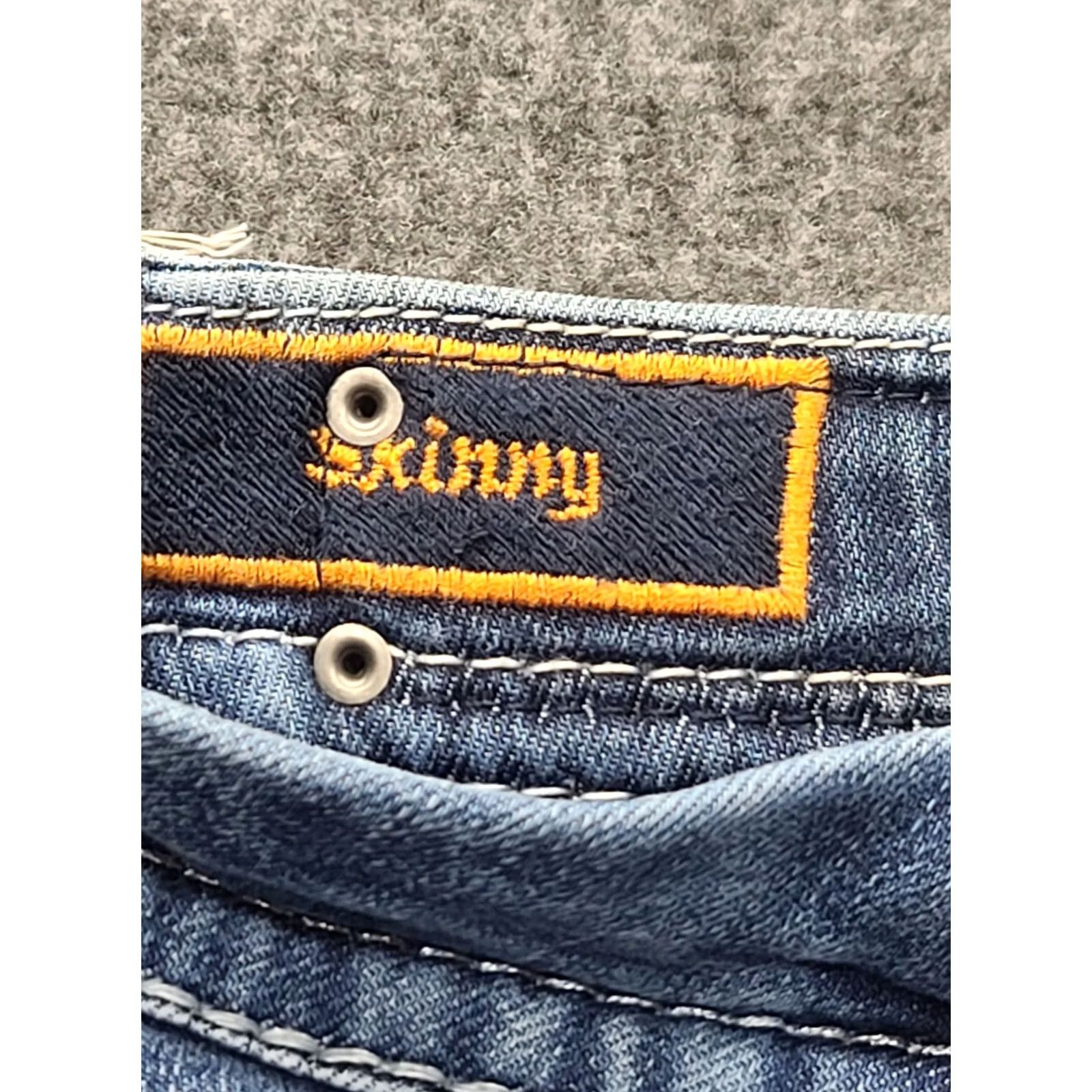Vintage Rock Revival Jeans Womens 25x30 Sherry Skinny Fit Low Rise Distressed Stretch Denim Blue 5-Pocket Womens Rock Revival 90s Western Cowboy Y2K Shirt? Size 42" / US 20 - 3 Thumbnail