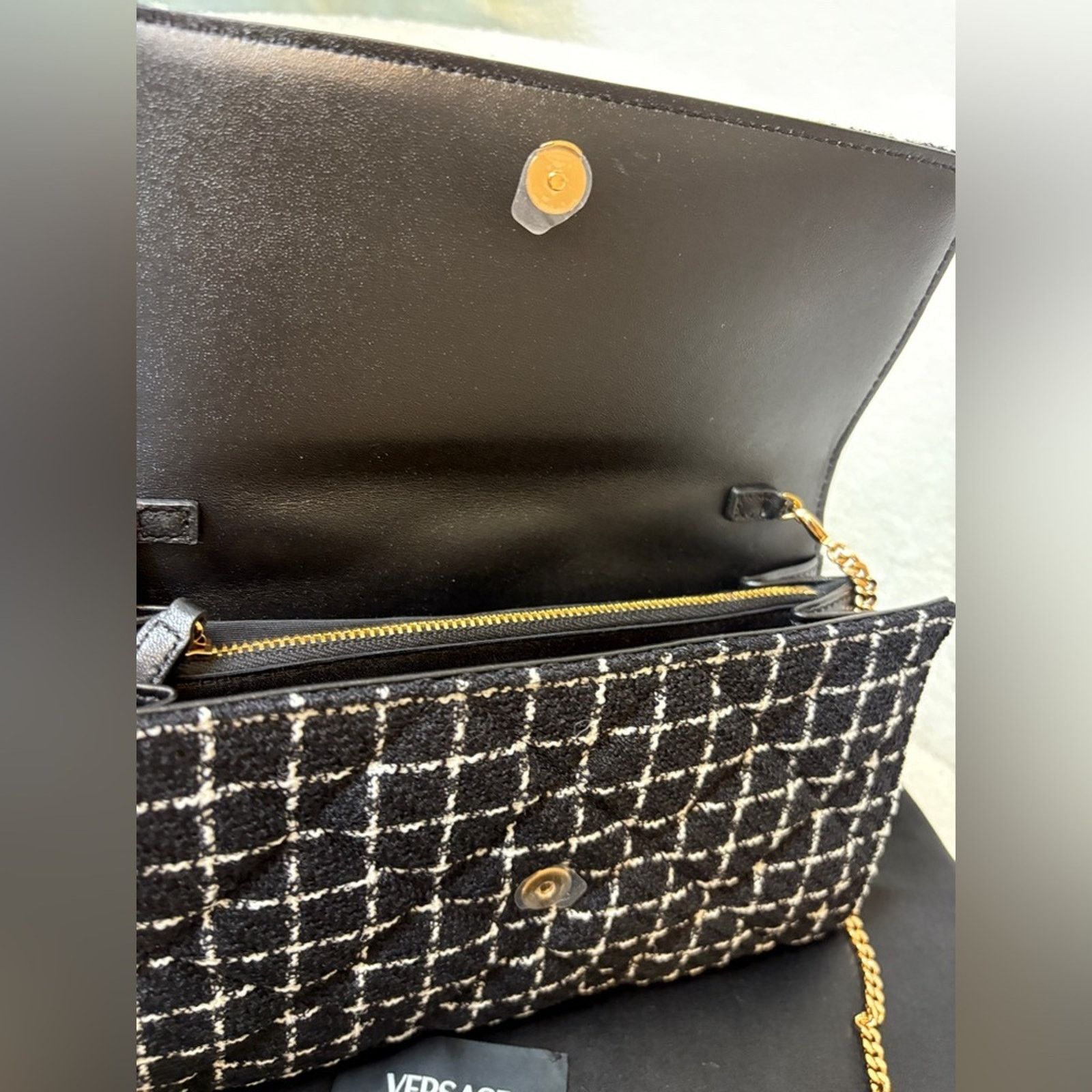 Versace Versace Medusa Black and White Checkered Women's Bag NWT Size ONE SIZE - 5 Thumbnail