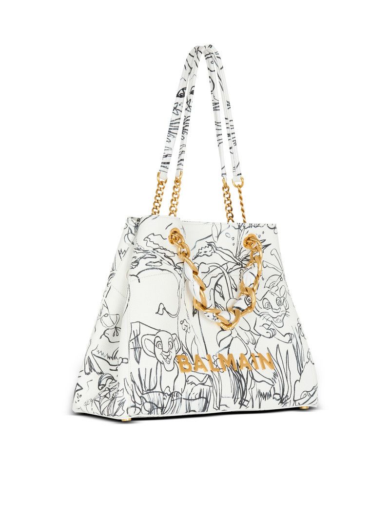 Balmain o1s1wg111225 Size:OS/1945 Graphic-Print Tote Bag in White Size ONE SIZE - 3 Thumbnail
