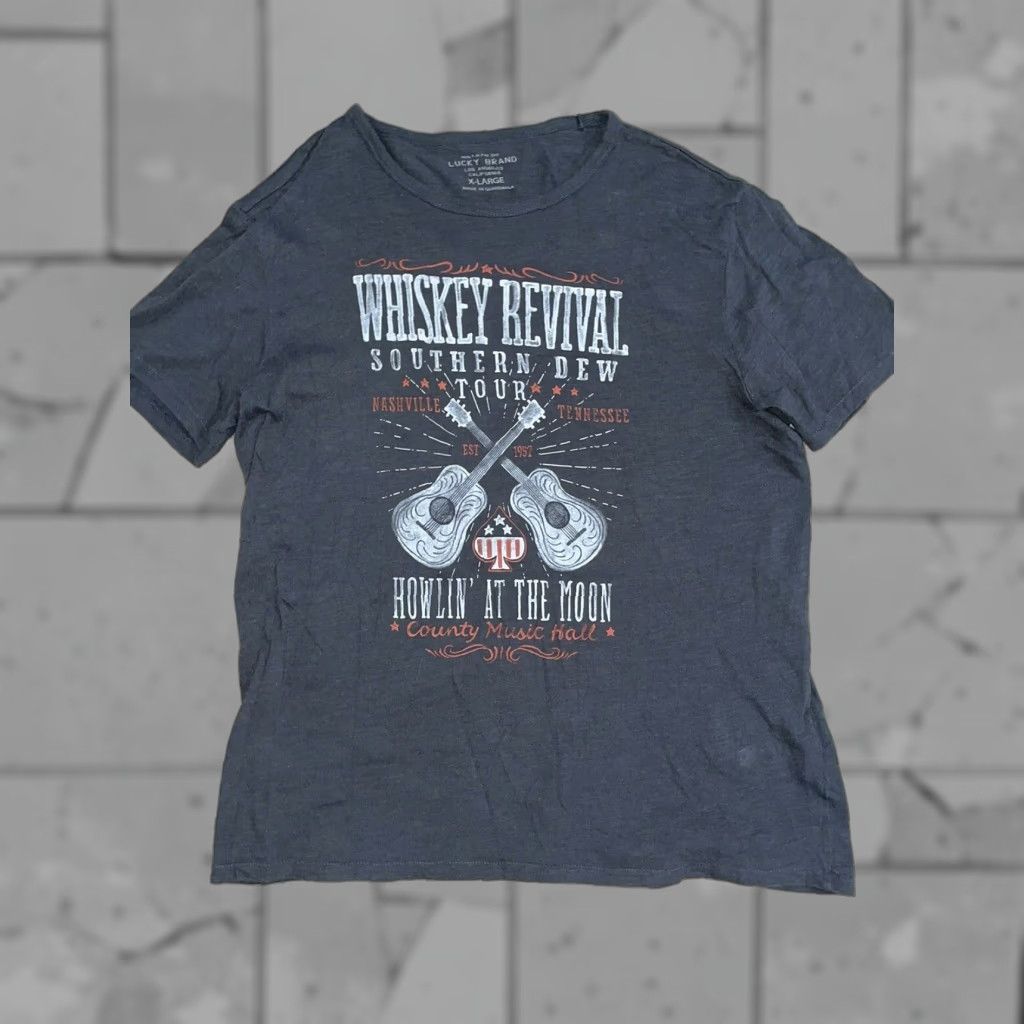Lucky Brand VINTAGE Lucky Brand Whiskey Revival Southern Dew Tour Gray T-Shirt Adult XL Mens Size US XL / EU 56 / 4 - 1 Thumbnail