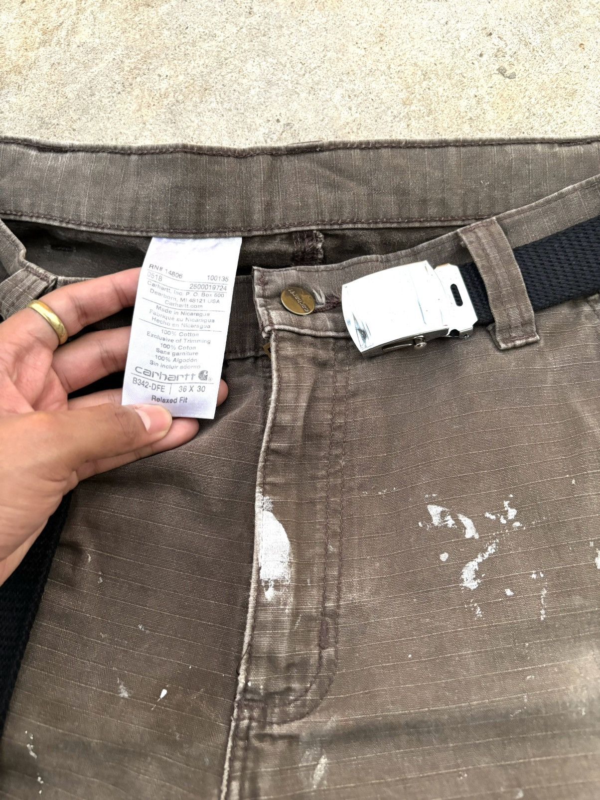 Carhartt CARHARTT RIPSTOP BROWN FADED CARGO PANTS WORKWEAR Size US 36 / EU 52 - 10 Thumbnail