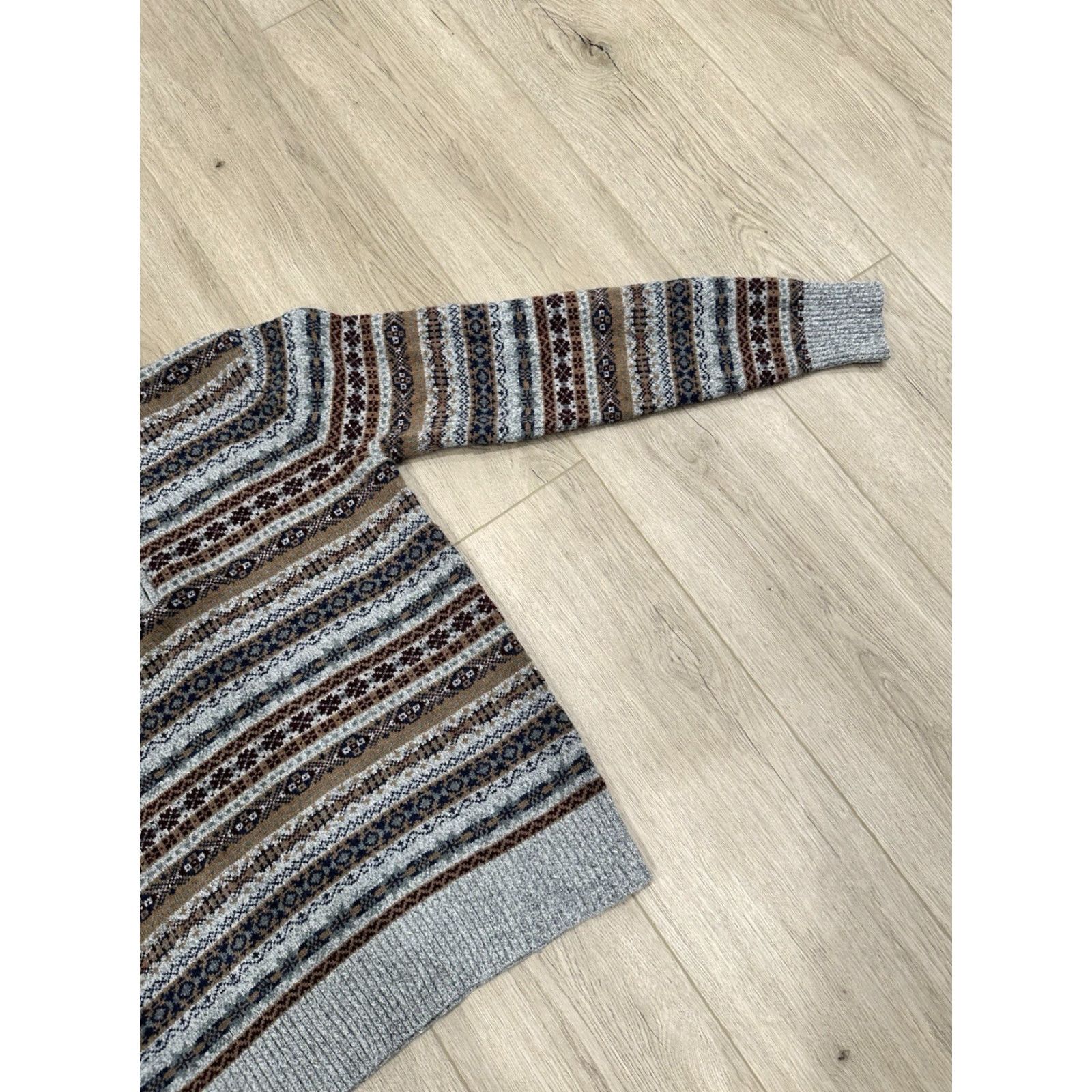 Schott Schott Bros Mens Medium Fair Isle Nordic Style 1/4 Zip Wool Blend Sweater Shirt Hoodie? Size US M / EU 48-50 / 2 - 2 Thumbnail