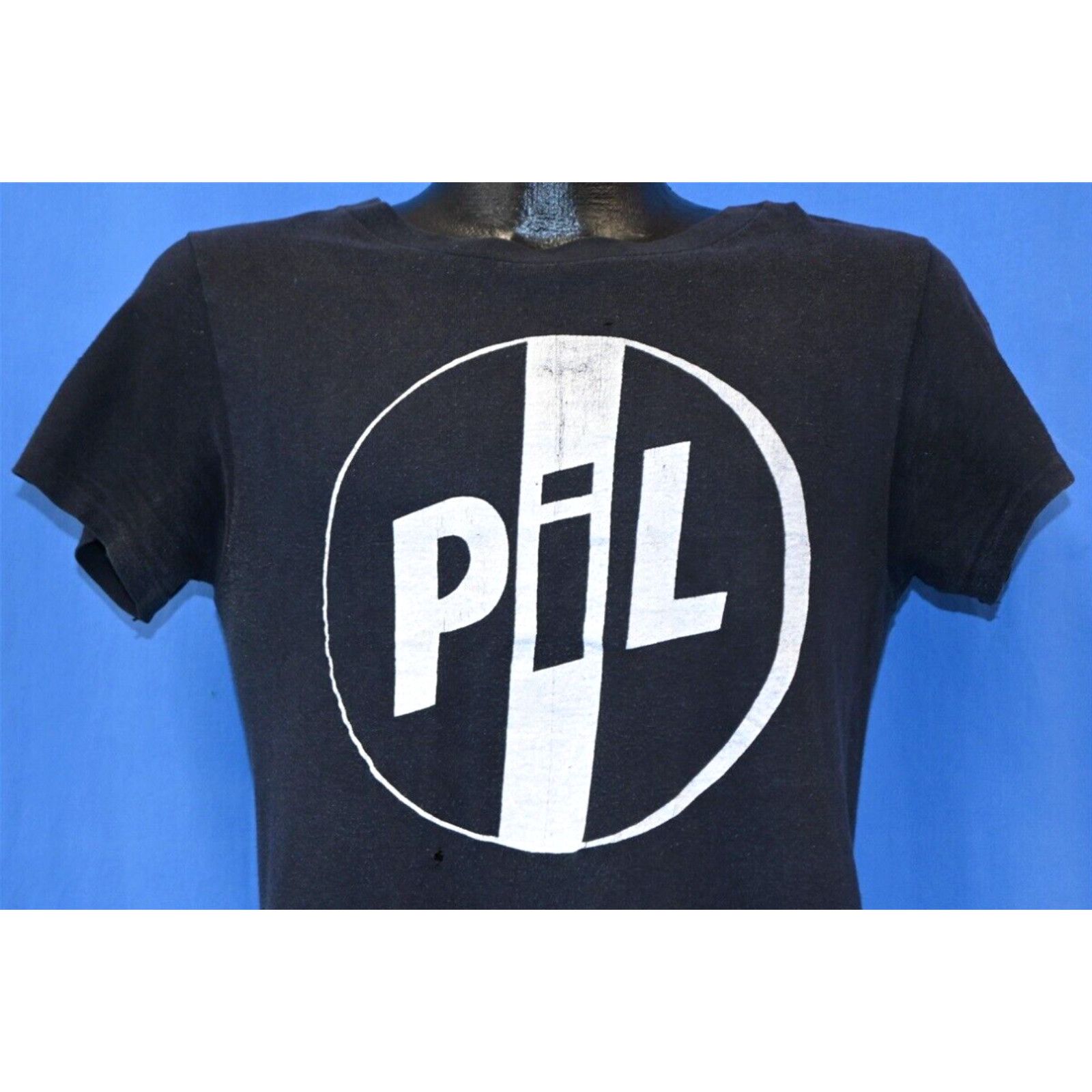 image of Hanes Vintage 70's Pil Public Image Ltd Uk Post Punk Band Distressed T-Shirt Small S in White, Men'