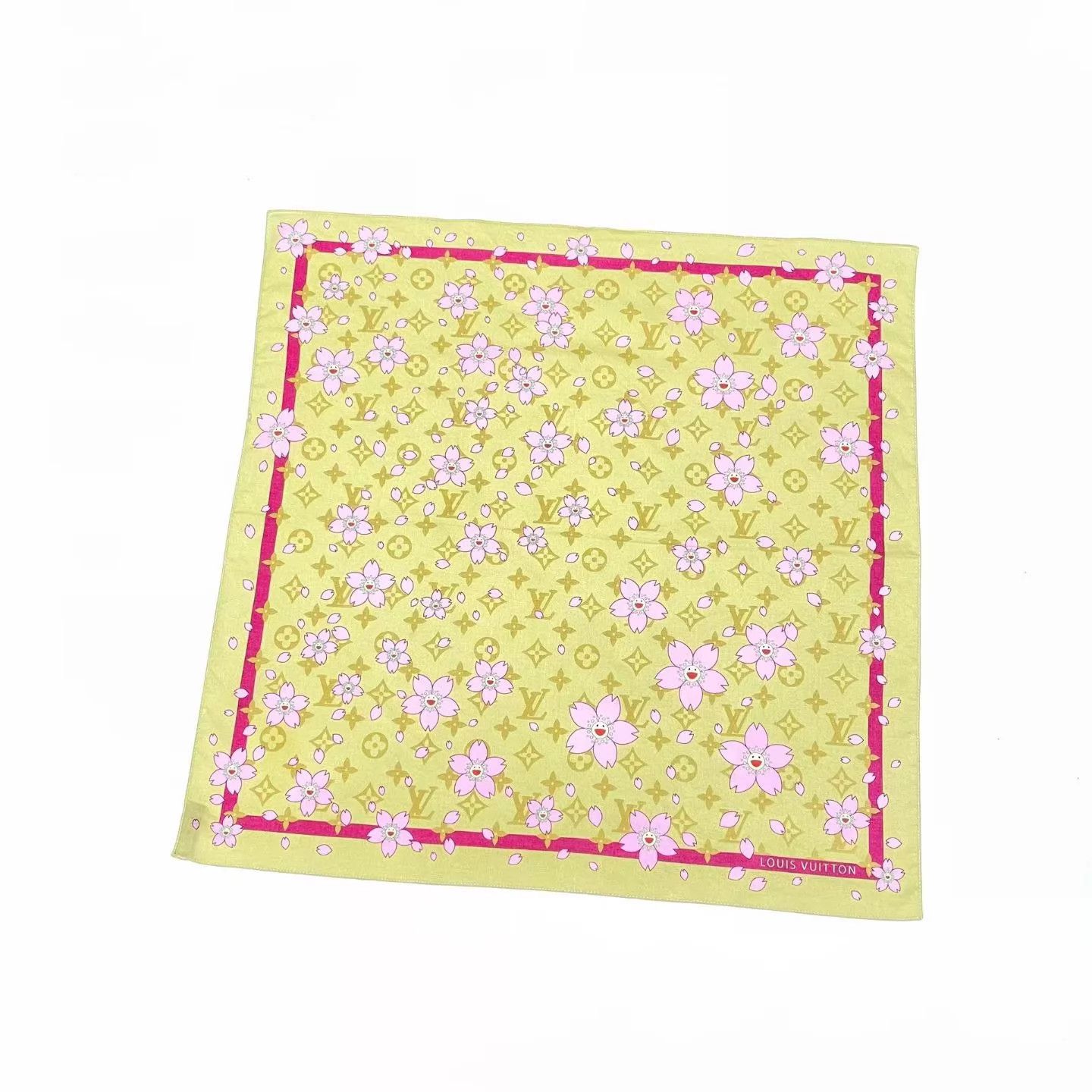 Louis Vuitton New LV x Murakami Takashi Sakura Square Scarf Size ONE SIZE - 1 Thumbnail