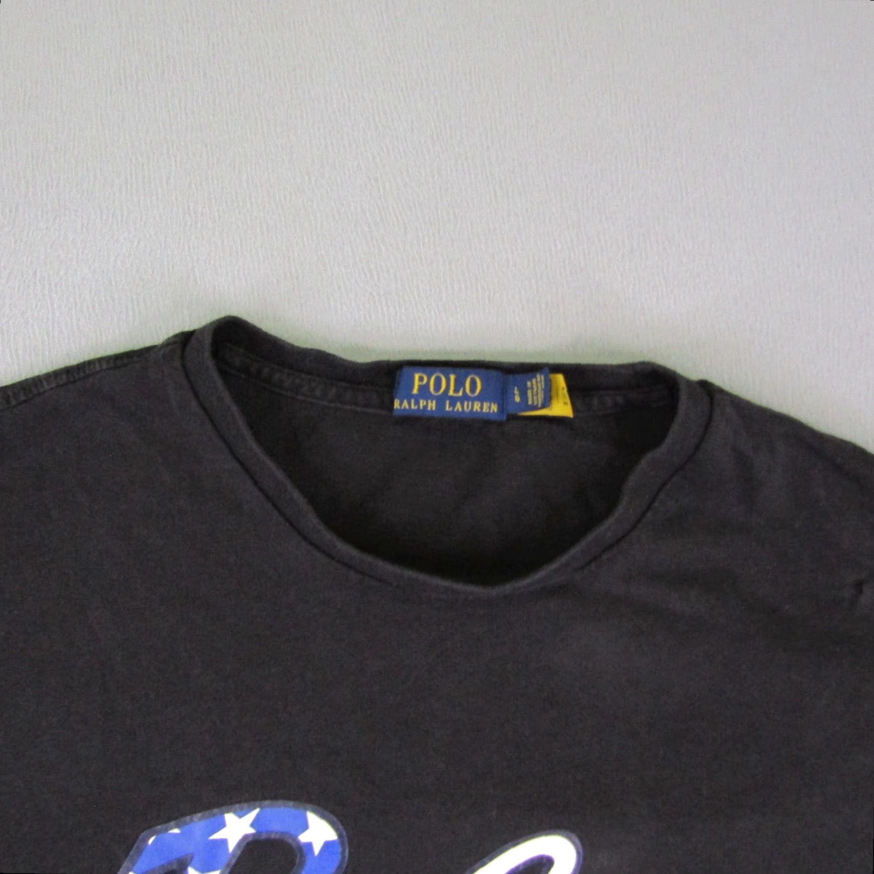 Polo Ralph Lauren VINTAGE Polo Ralph Lauren Shirt Mens Large Black USA Flag Stars Stripes Tee 90s USA Mens Large Black Polo Shirt Size US L / EU 52-54 / 3 - 3 Thumbnail
