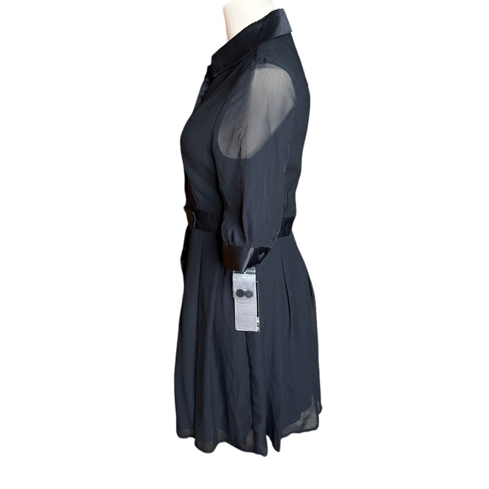Other Jonathan Saunders Tuxedo Dress Black Chiffon Collared Size 5 Size XS / US 0-2 / IT 36-38 - 6 Thumbnail