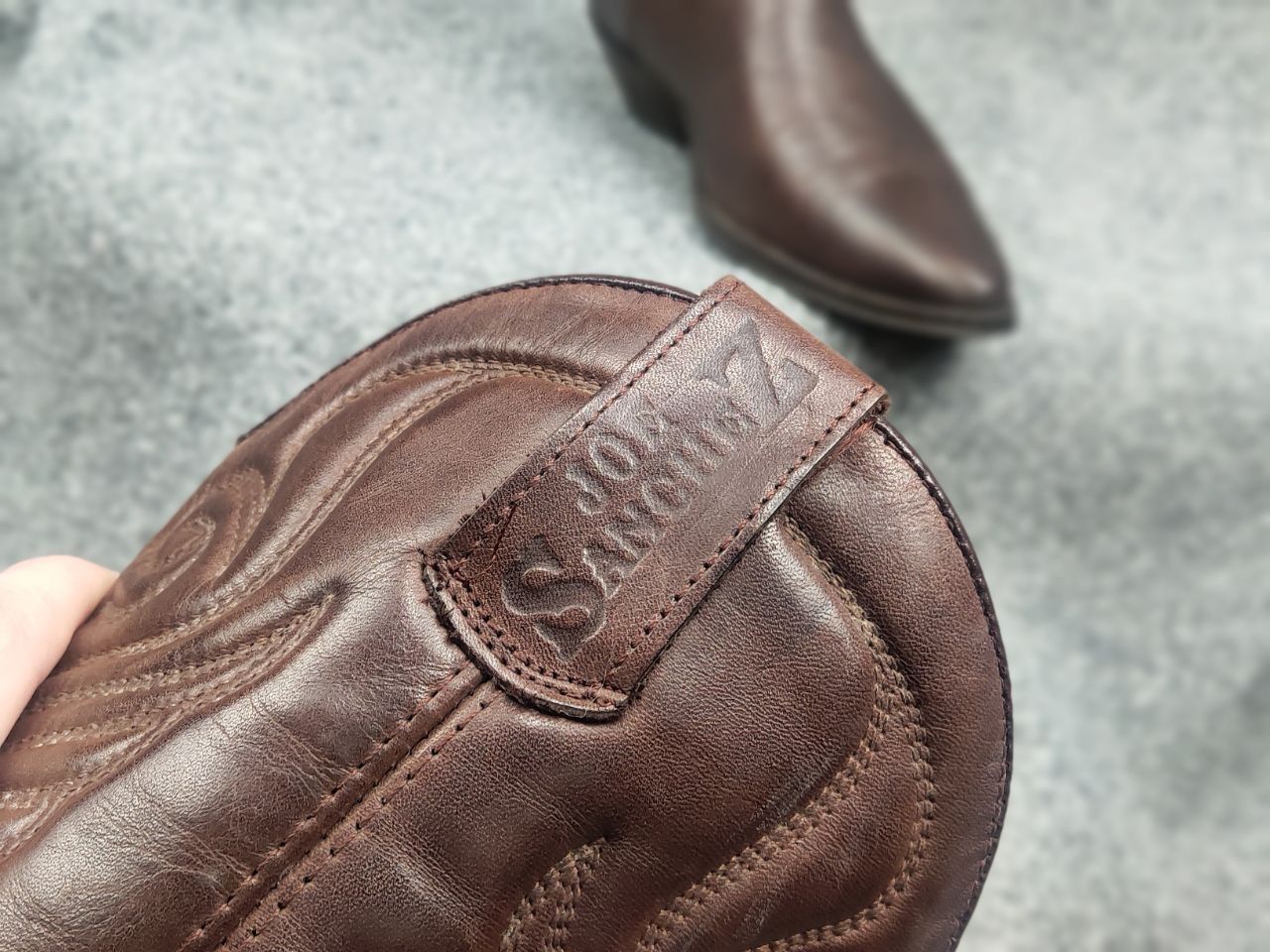 Sancho Boots Vintage 90's Joe Sanchez Leather Logo Western Cowboy Boots Size US 8 / EU 41 - 16 Thumbnail