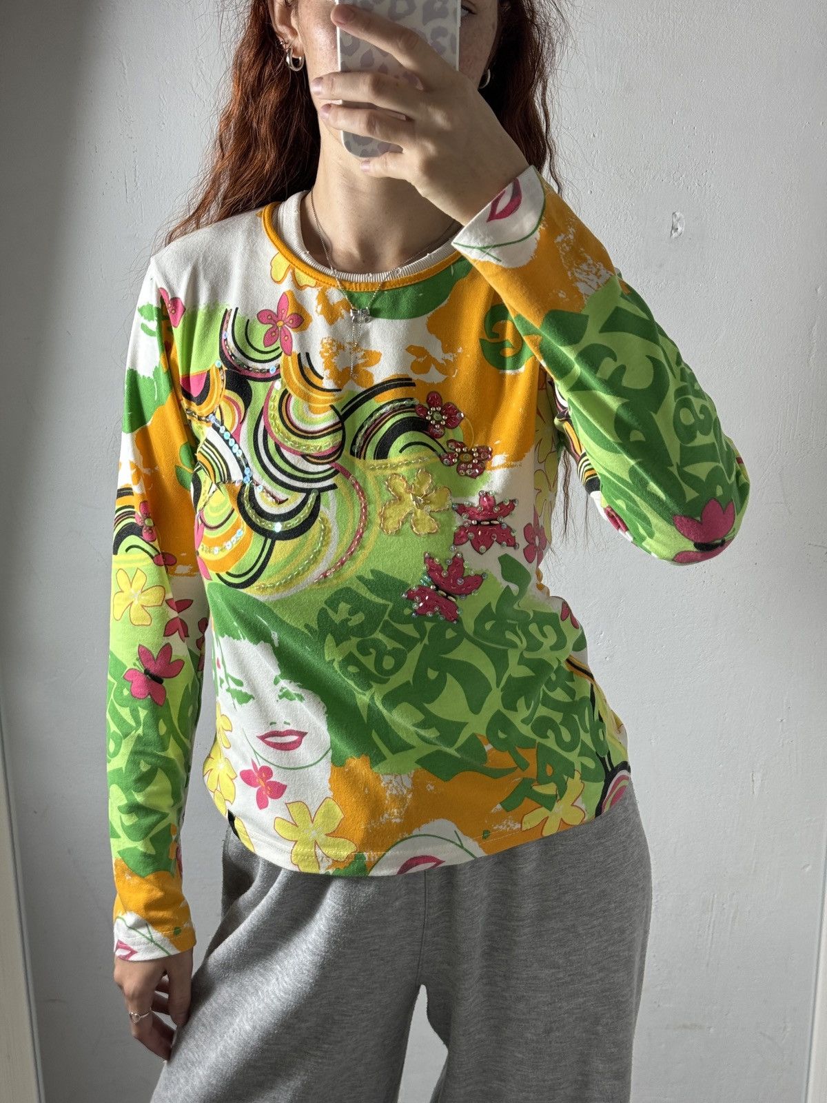 Miss Sixty VINTAGE MISS SIXTY 2000s PRINTED LONG SLEEVE Size S / US 4 / IT 40 - 1 Thumbnail