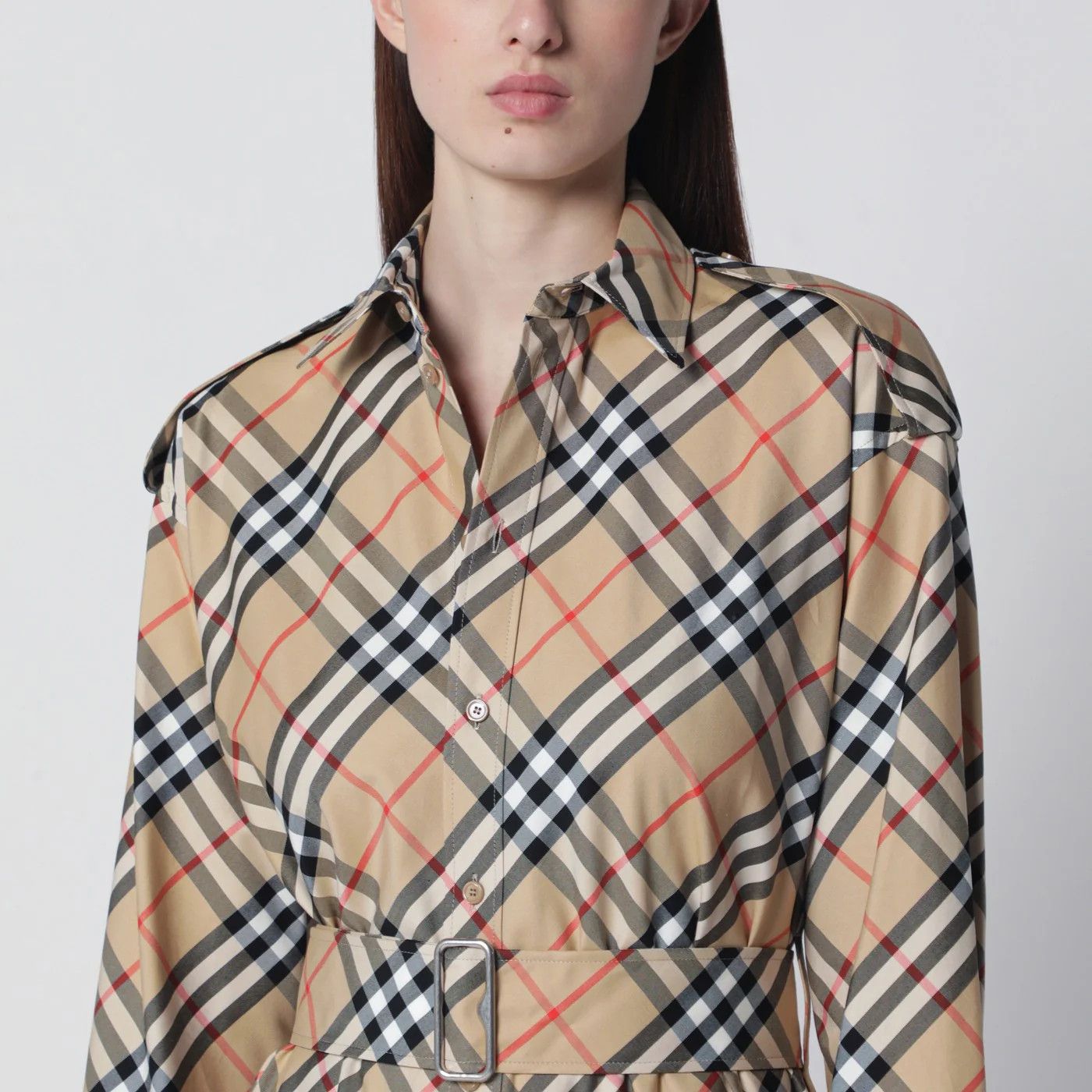 Burberry o1d2blof0426 Check Shirt Dress in Multicolor Size XS / US 0-2 / IT 36-38 - 4 Thumbnail