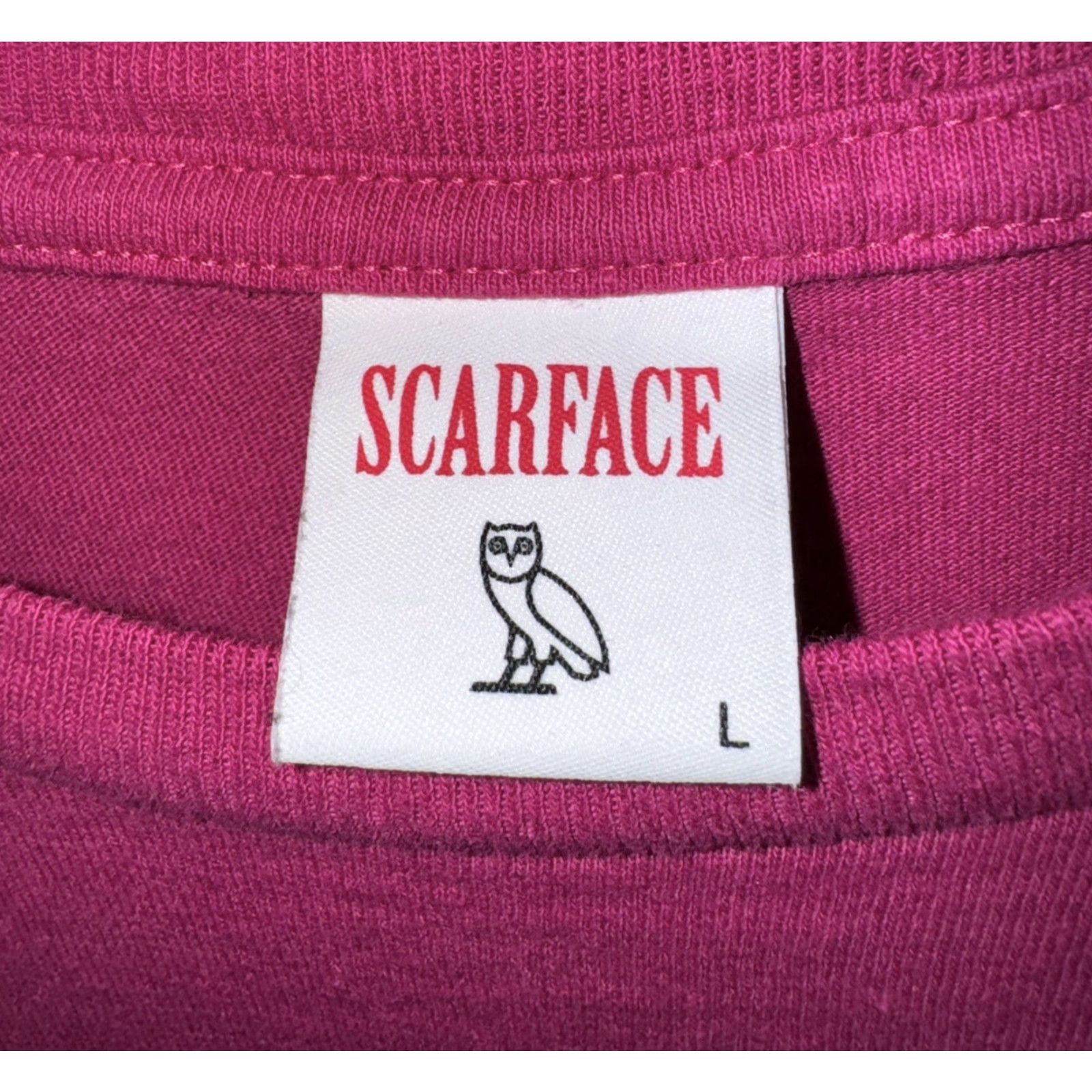 Vintage OVO Scarface T Shirt Pink Fuchsia Drake Tony Montana L Men Regular Rare Size US L / EU 52-54 / 3 - 6 Thumbnail