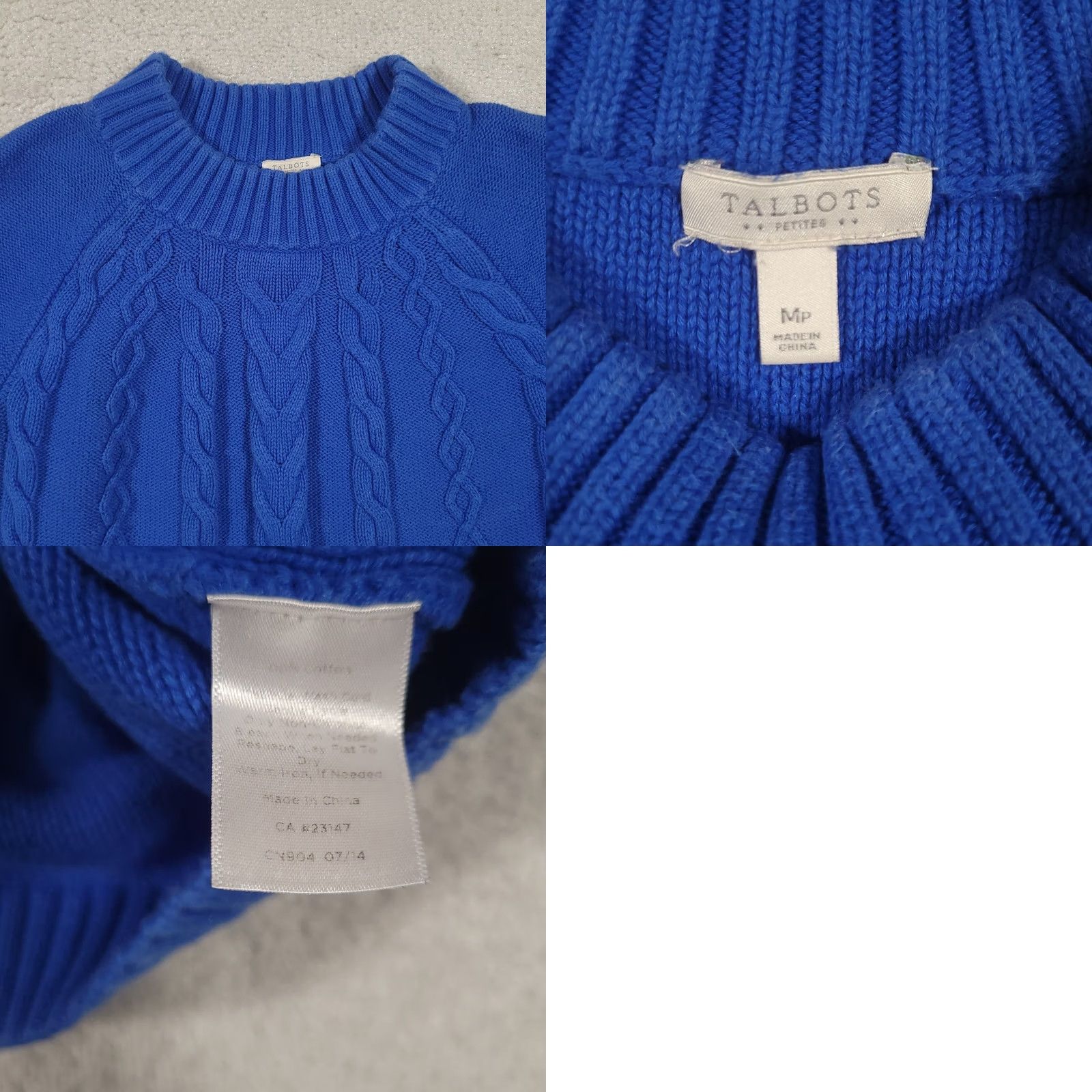 Talbots Talbots Cable Knit Crewneck Sweater Blue Size Medium Petite Size M / US 6-8 / IT 42-44 - 8 Thumbnail