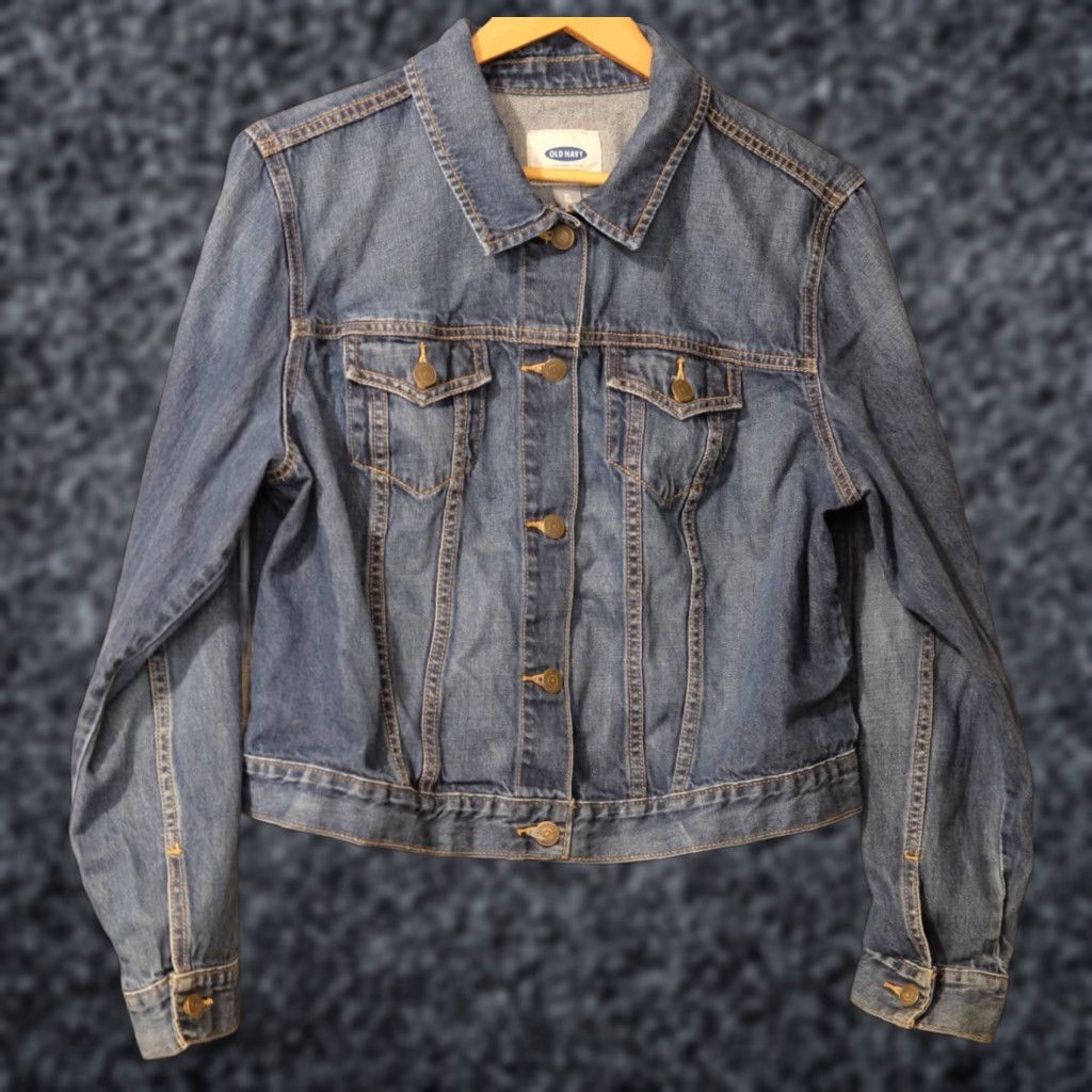 Old Navy Old Navy Denim Jean Jacket Blue 100% Cotton Button Front Women's XL Size 40" / US 18 - 1 Thumbnail