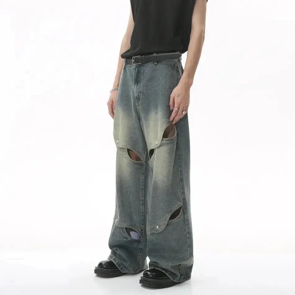 Japanese Brand Retro loose hollow wide leg jeans Size US 32 / EU 48 - 1 Thumbnail